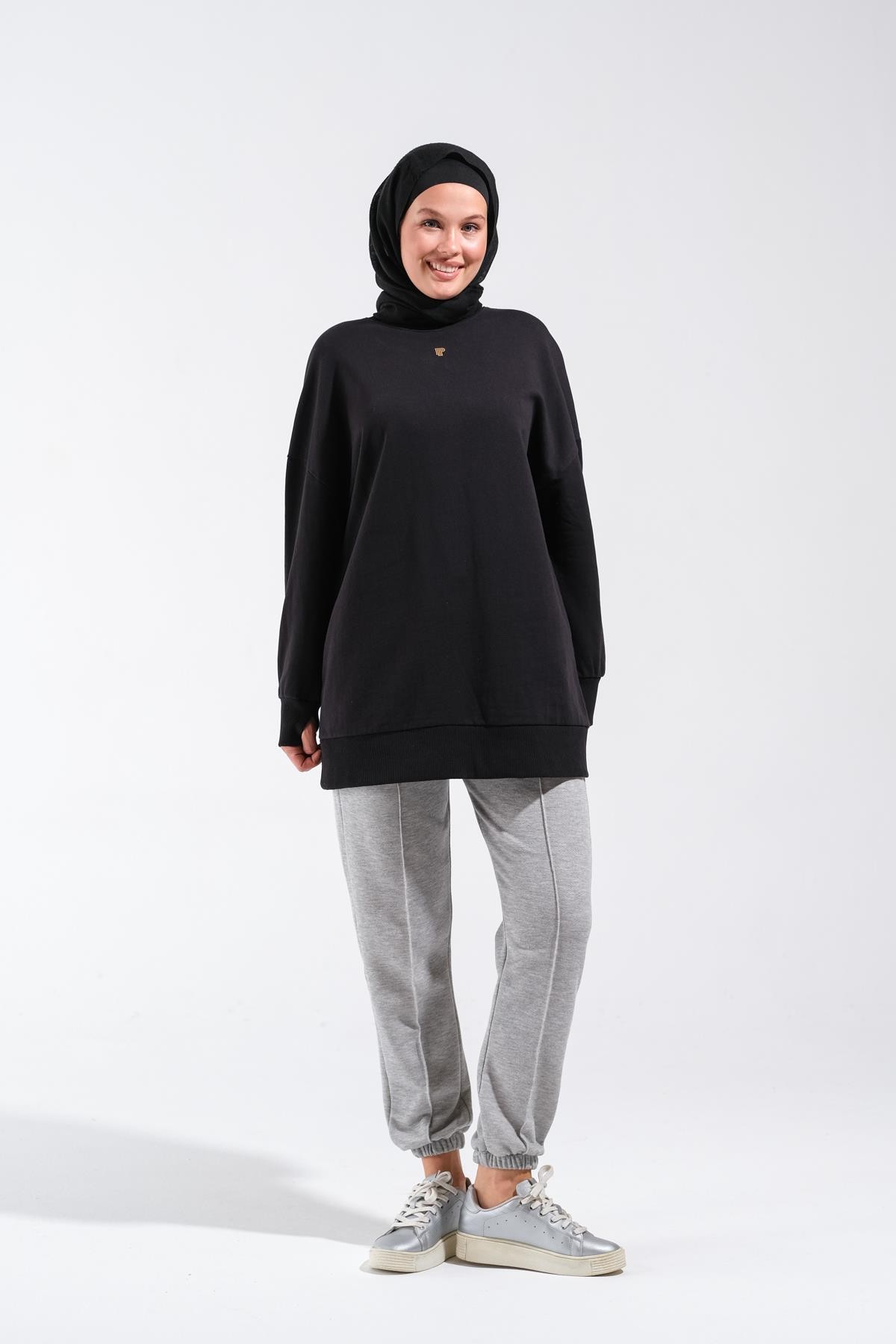 2225_Oversize Bisiklet Yakalı Sweatshirt