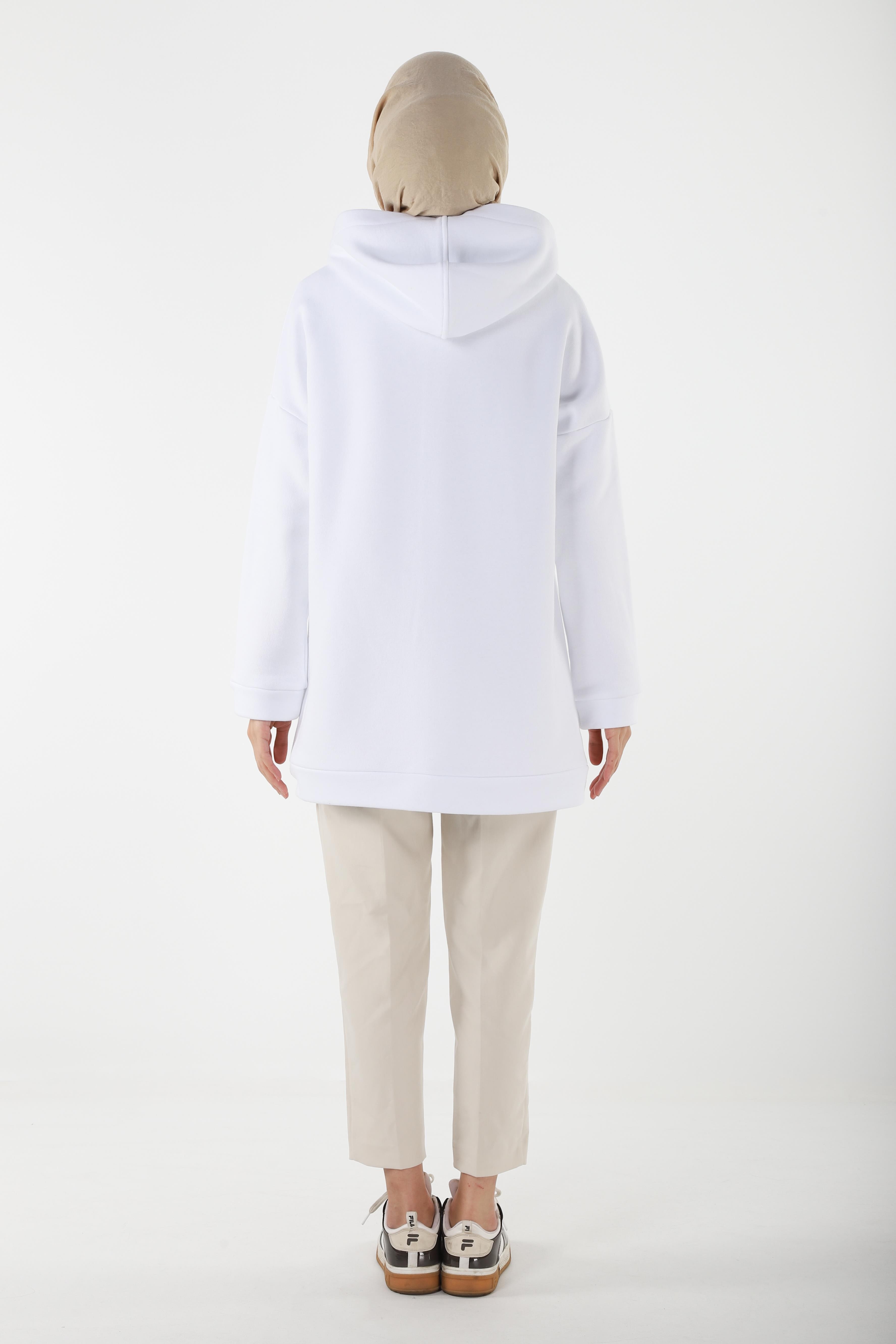 1929_Fermuarlı Tesettür Sweatshirt