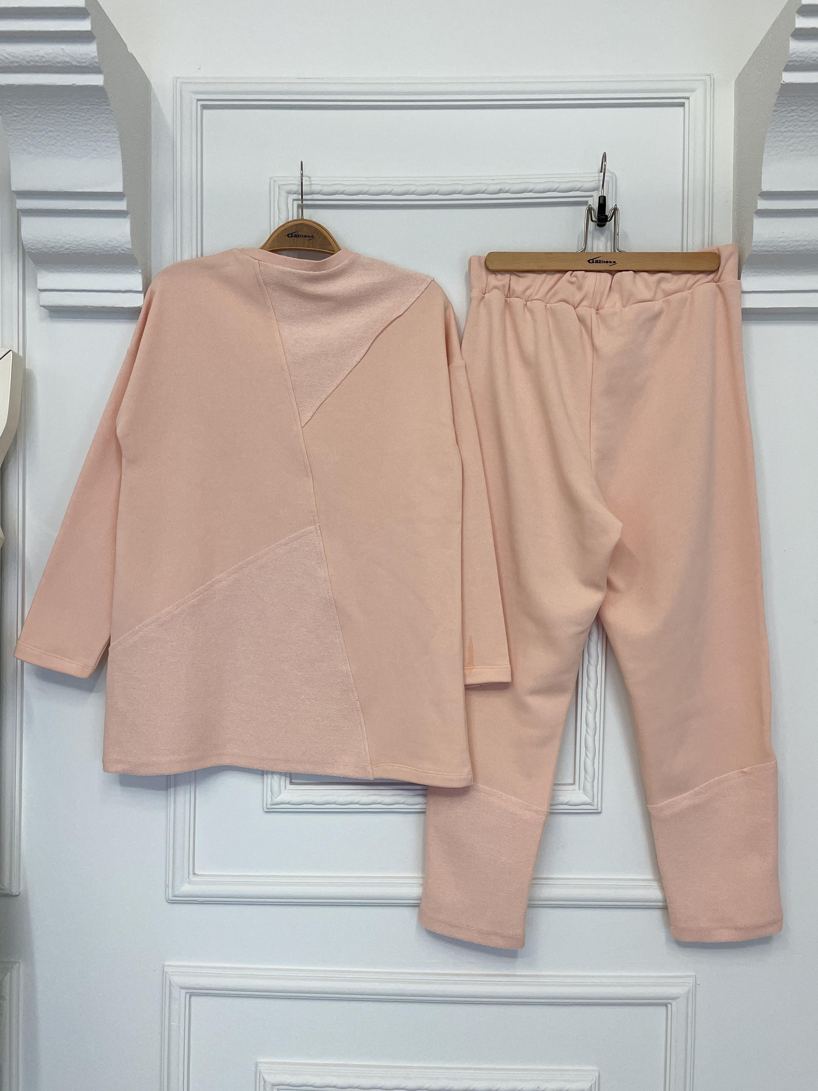 2228_Dikiş Detaylı Oversize Eşofman Tesettür Takım