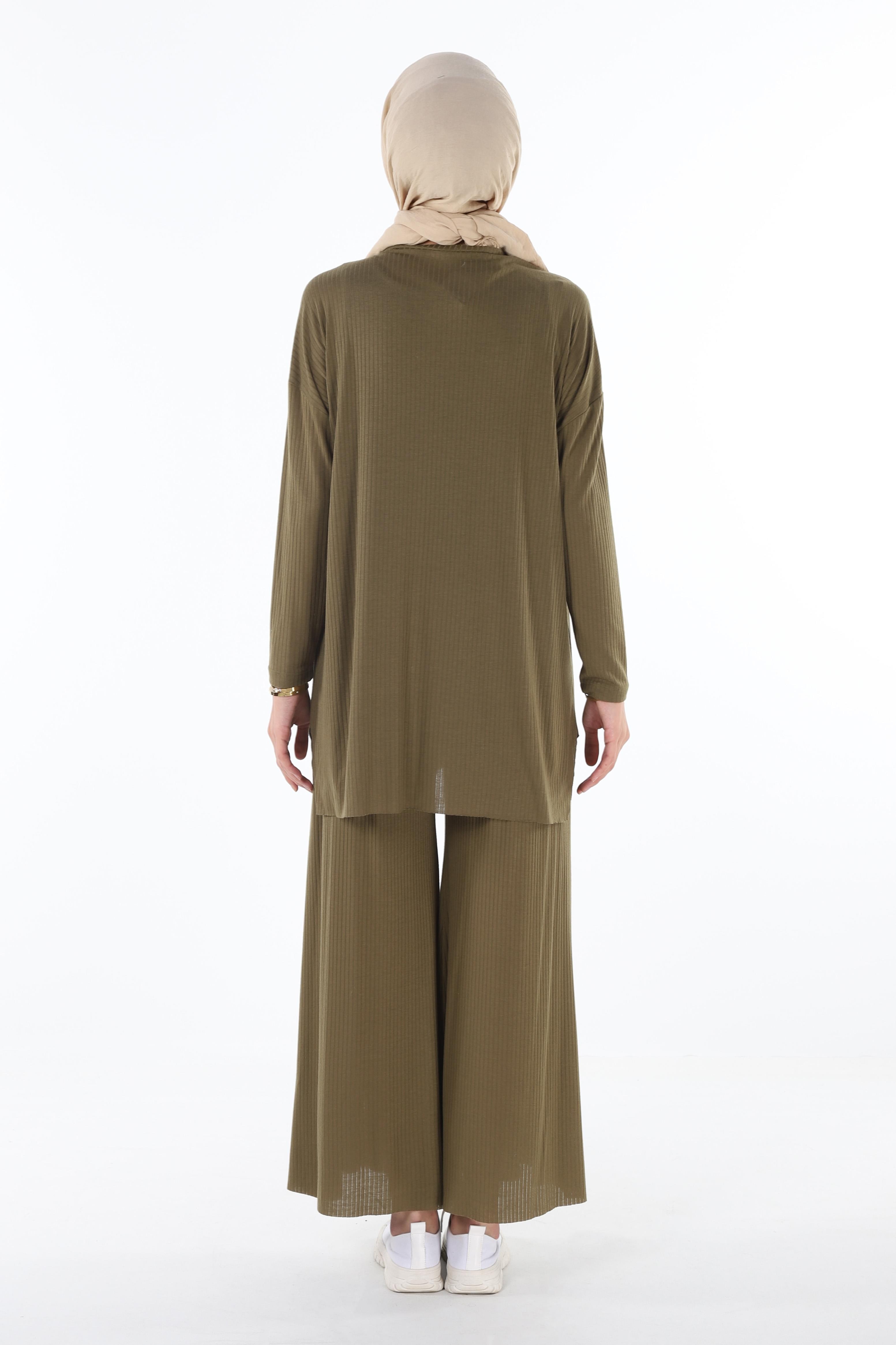 2150_Tesettür Kaşkorse Tunik- Pantolon