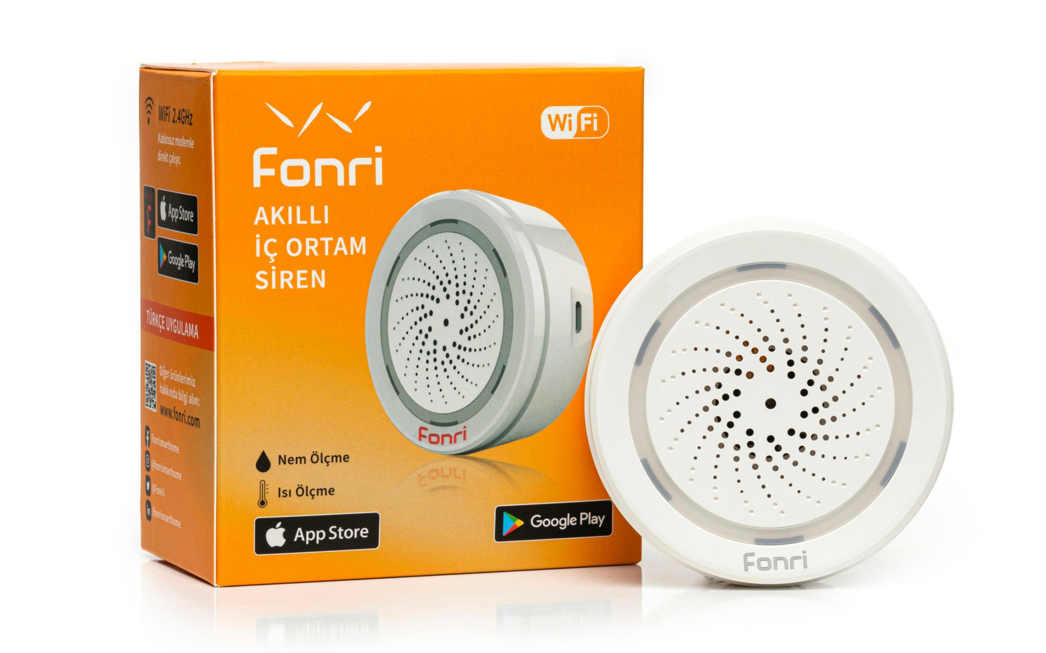 Fonri Wi-Fi Smart Wireless Indoor Siren With Google Assistant And Tuya Supported, Remote Control