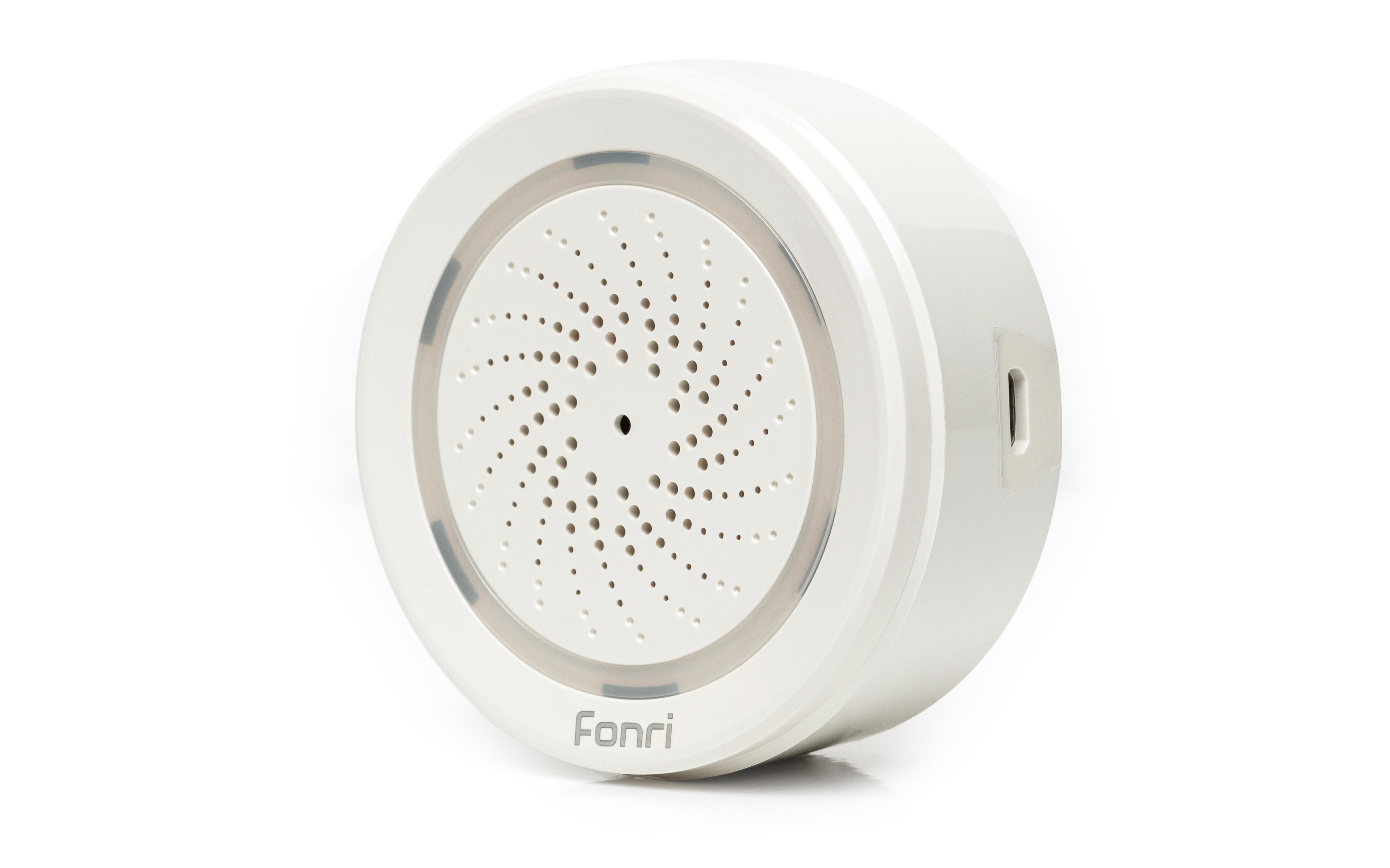 Fonri Wi-Fi Smart Wireless Indoor Siren With Google Assistant And Tuya Supported, Remote Control