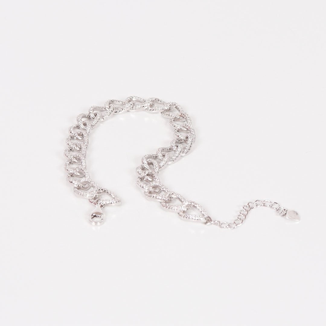 Nur Silver Zincir Gümüş Bileklik NUR-BL00287