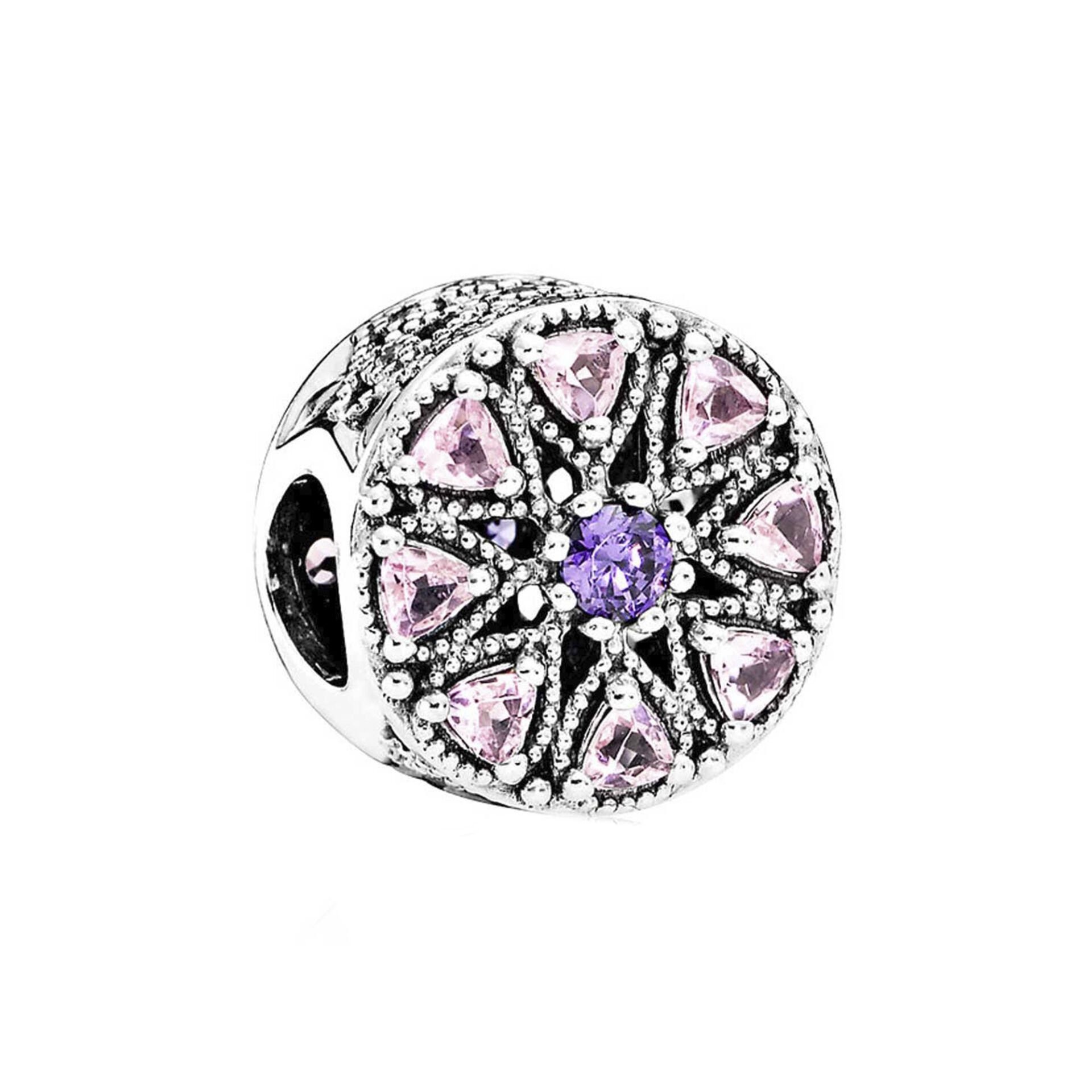 Nur Silver Pırıltılı Madalyon Gümüş Charm NUR-BL00976