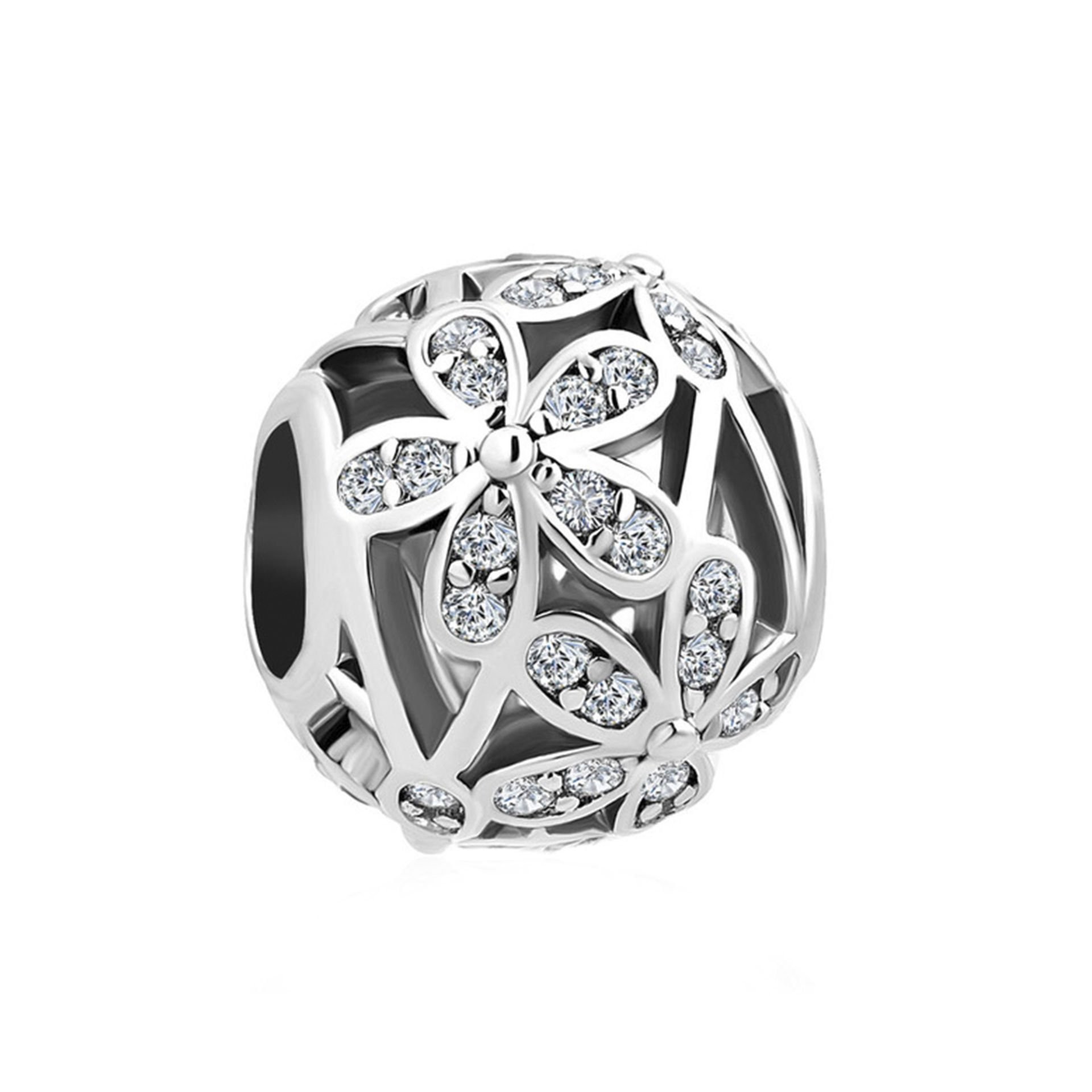 Nur Silver Çiçekli Gümüş Charm NUR-BL12494