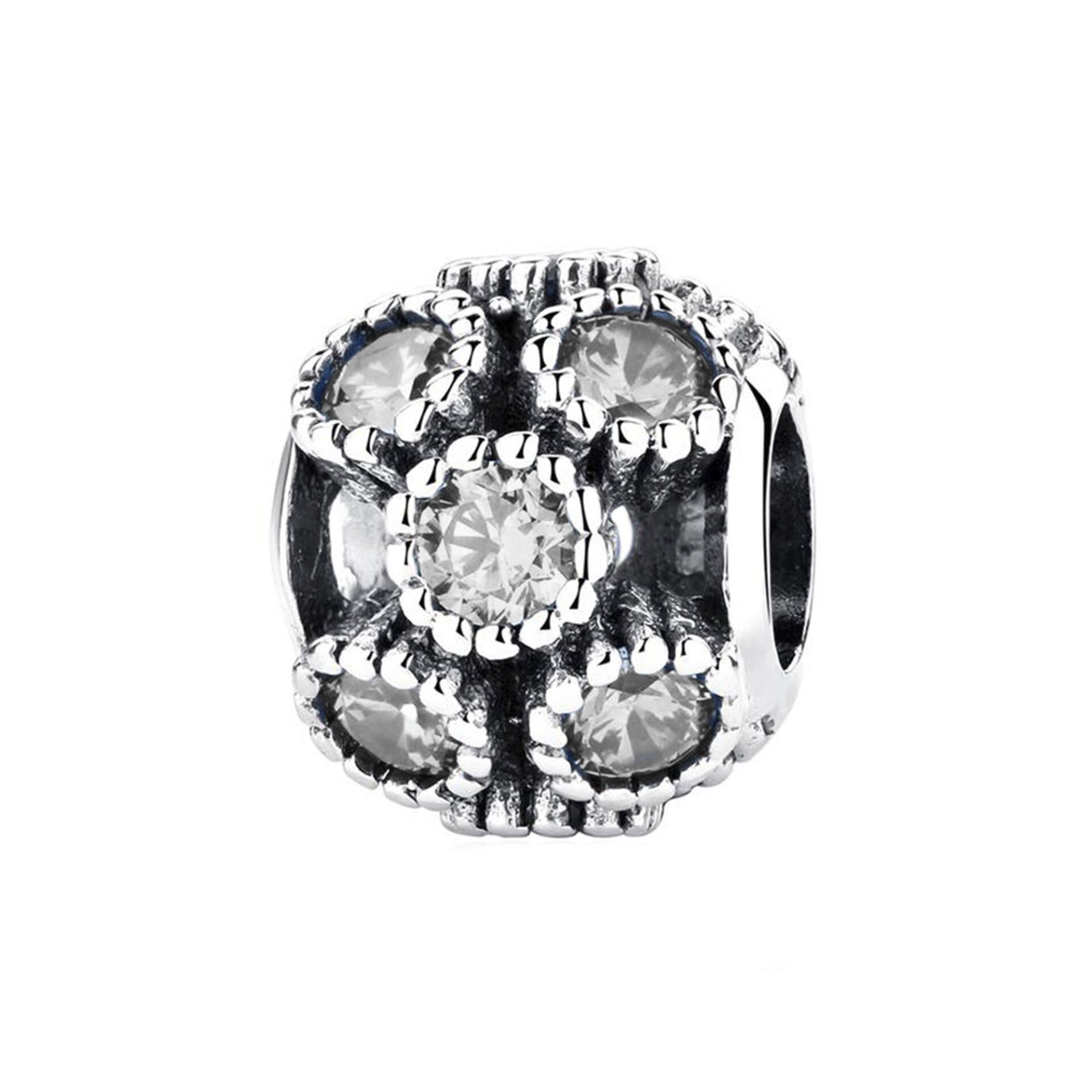 Nur Silver Taşlı Yuvarlak Gümüş Charm NUR-BL00120
