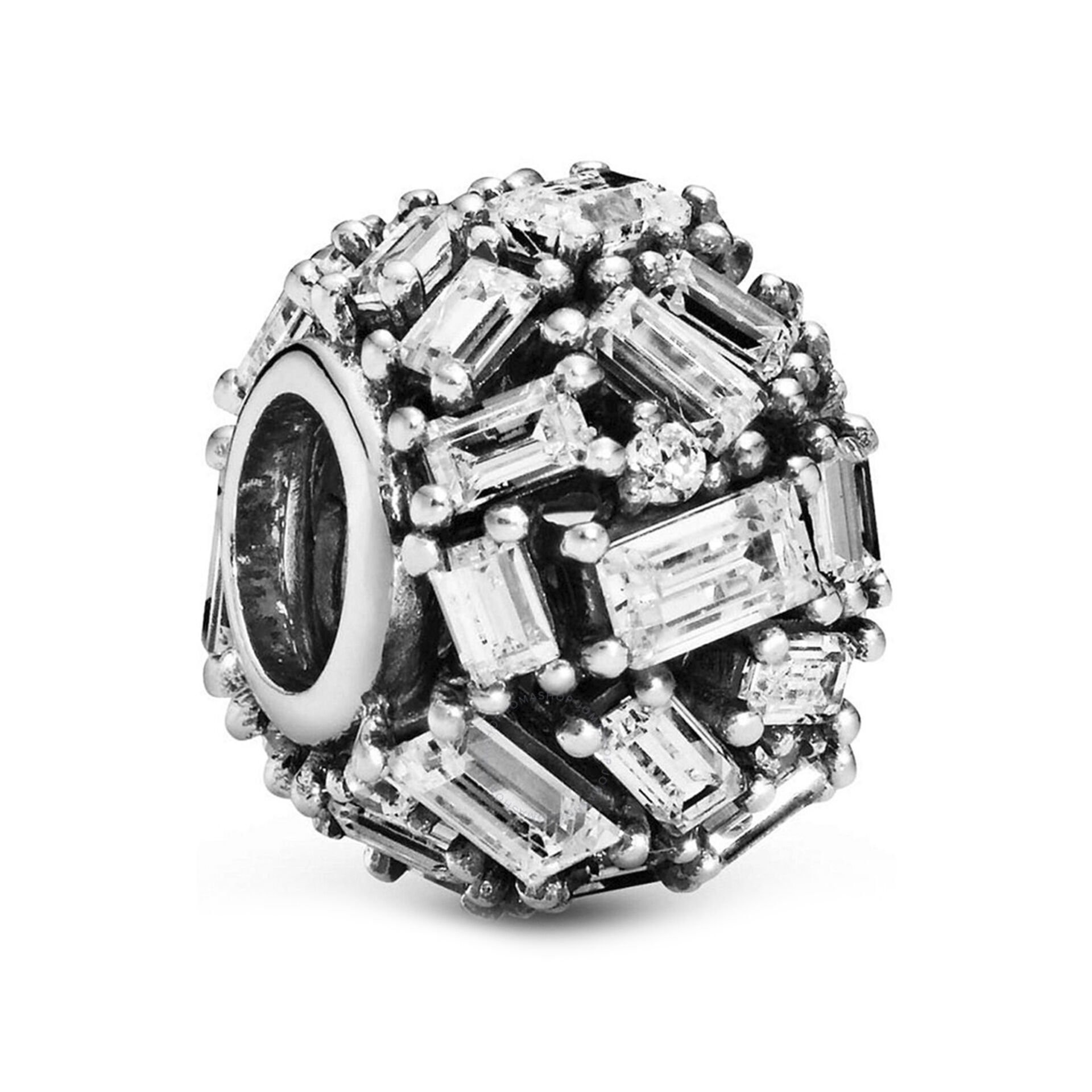 Nur Silver Baget Taşlı Gümüş Charm NUR-BL01763