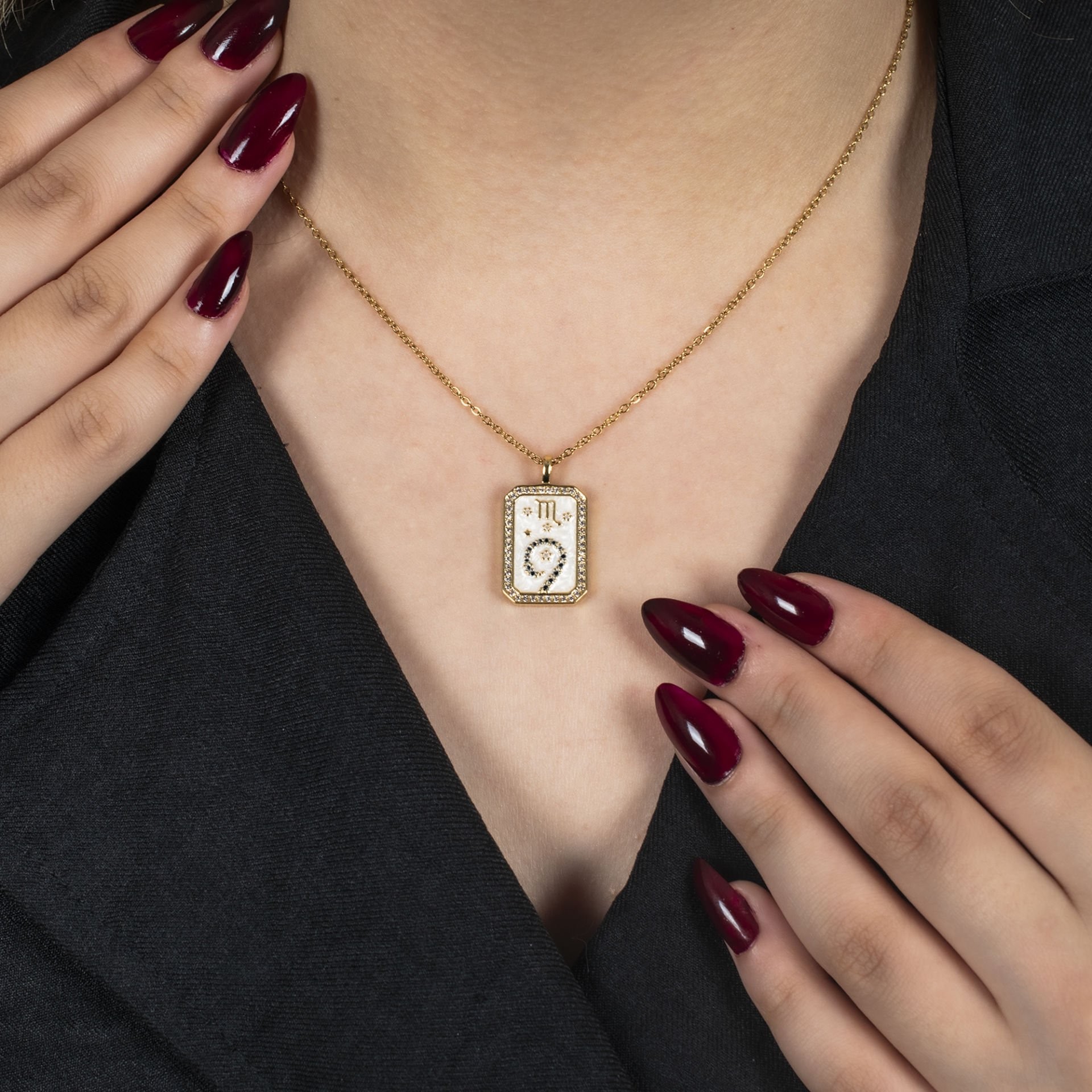 Nur Silver Çelik Akrep Kolye NUR-KY03218
