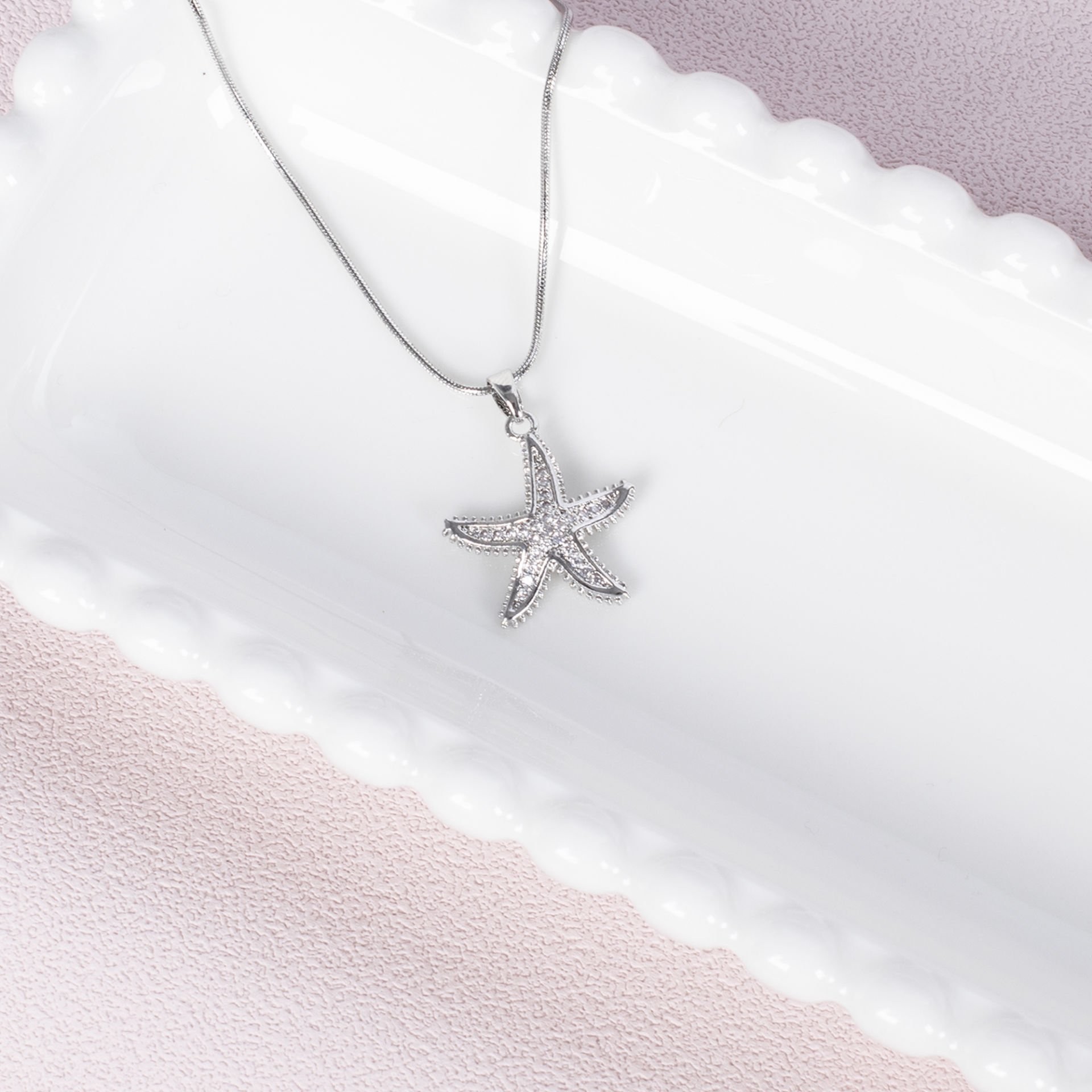 Nur Silver Deniz Yıldızı Çelik Kolye NUR-CL00370