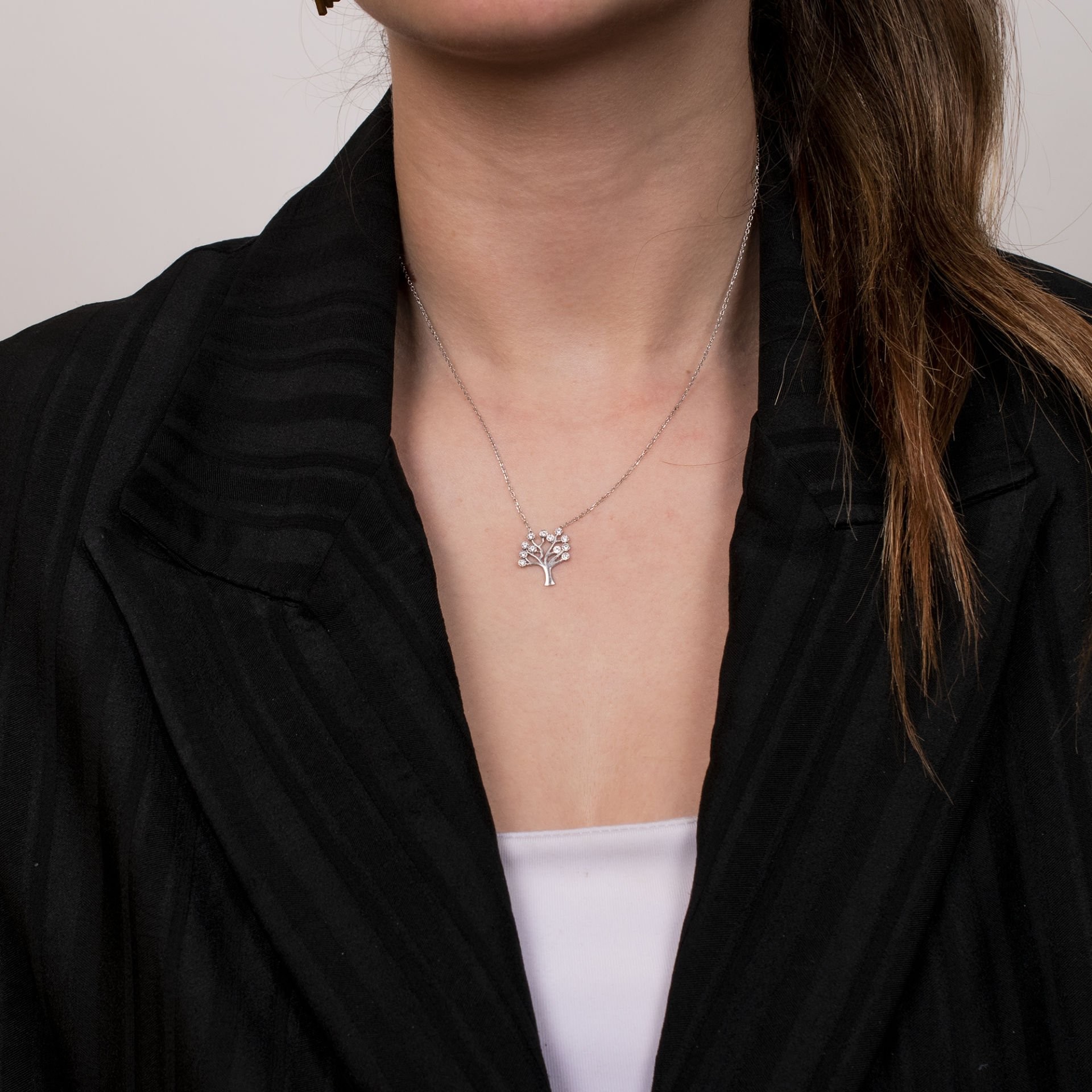 Nur Silver Hayat Ağacı Gümüş Kolye NUR-KL02625