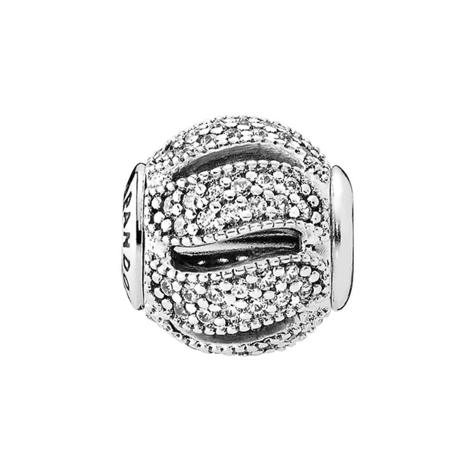 Nur Silver Işıltılı Yuvarlak Gümüş Charm NUR-BL01015
