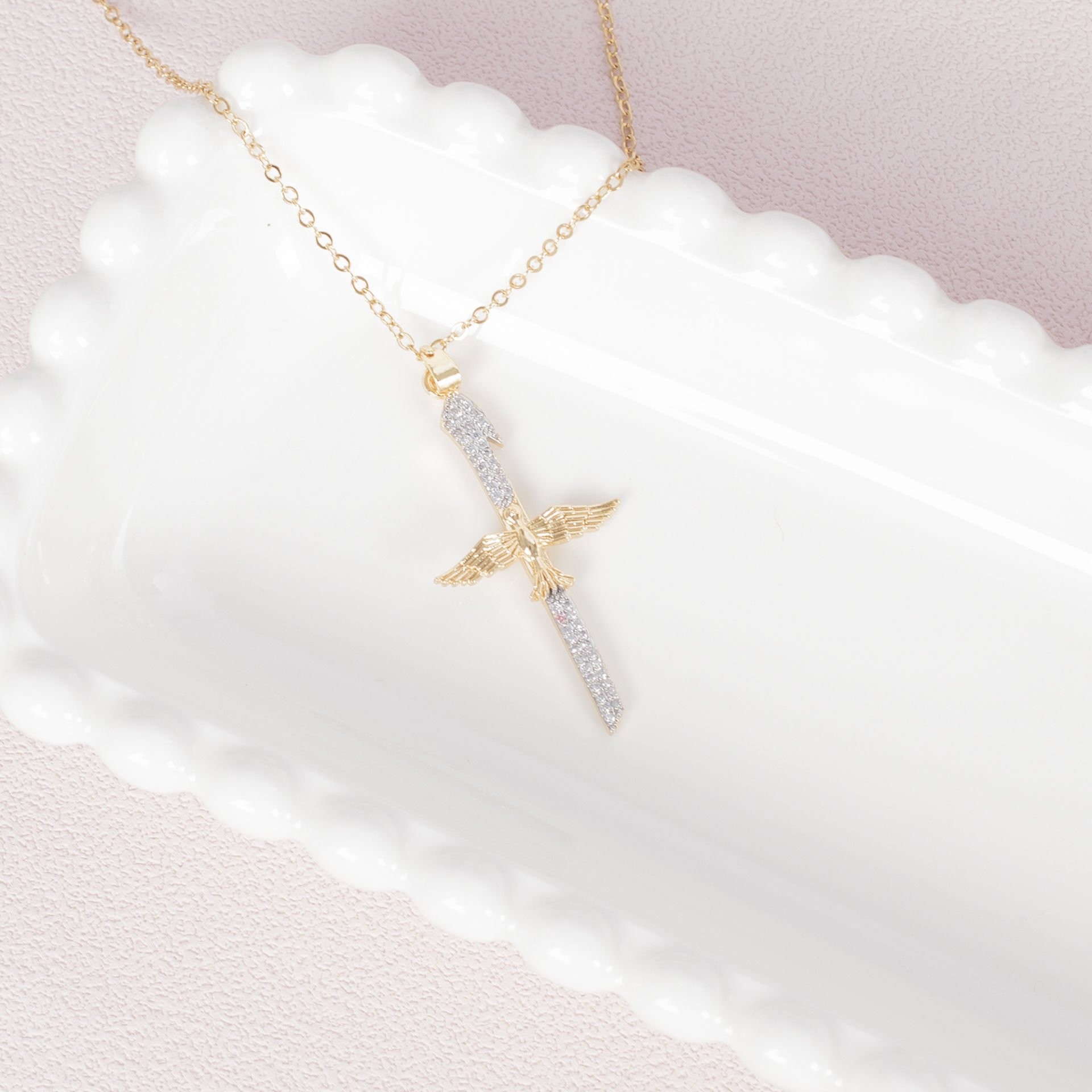 Nur Silver Anka Kılıç Çelik Kolye NUR-CL00385