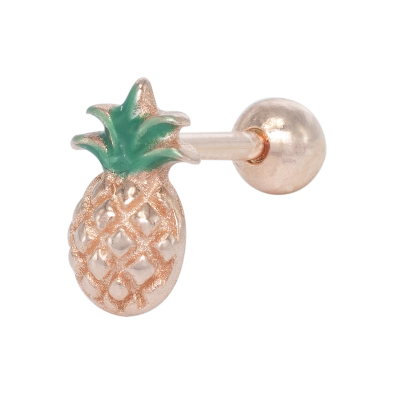 Nur Silver Ananas Tragus Gümüş Küpe NUR-KP01999