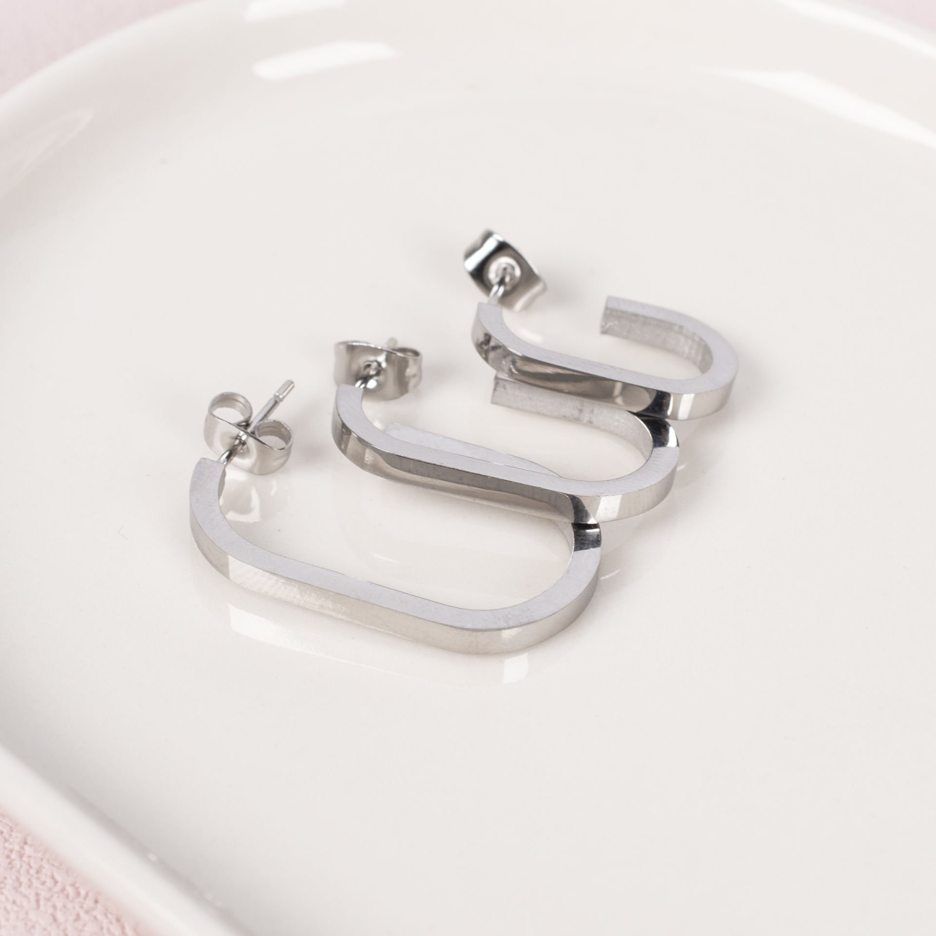 Nur Silver Üçlü Set Çelik Halka Küpe NUR-CP00253