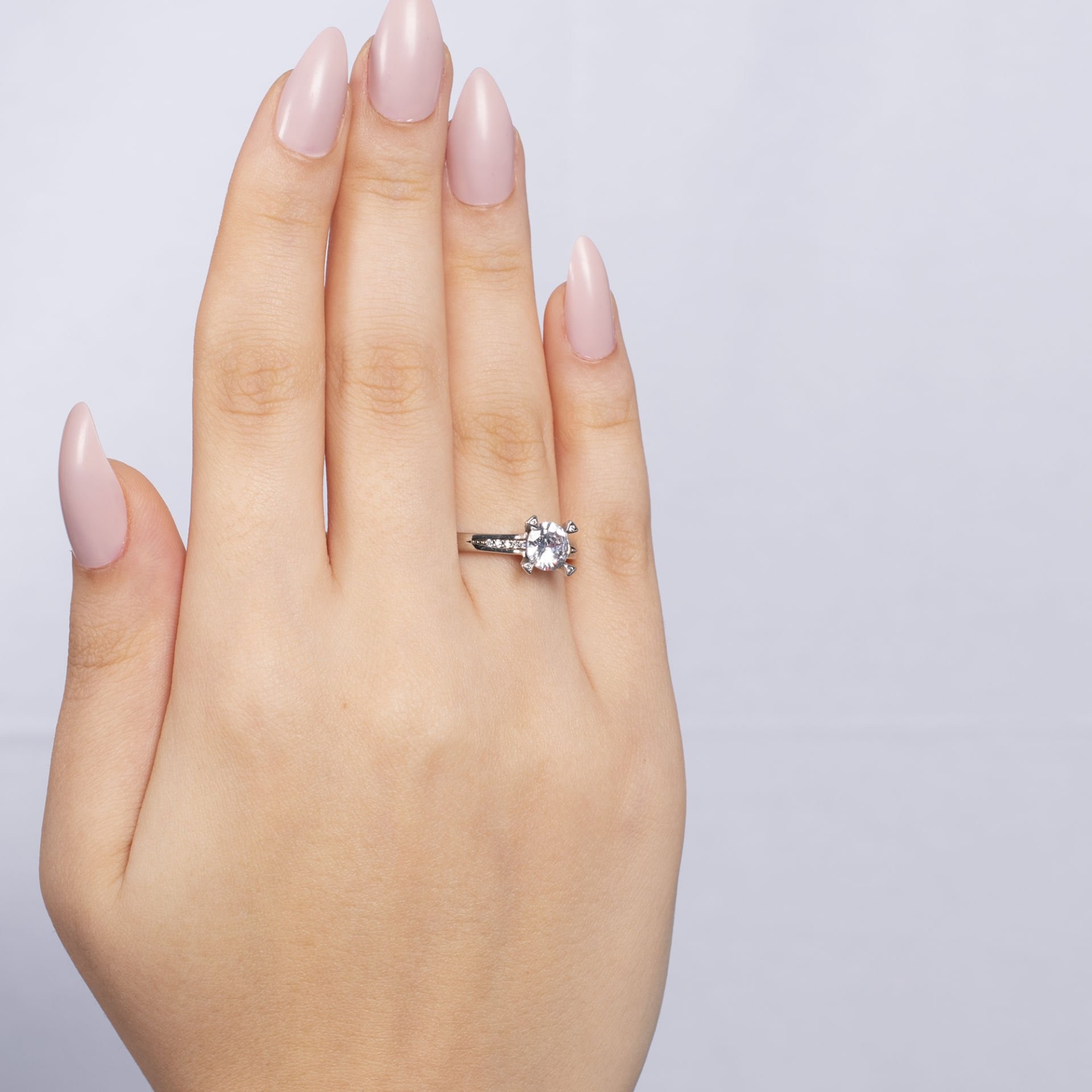 Nur Silver Büyük Tektaş Gümüş Yüzük NUR-YK00270