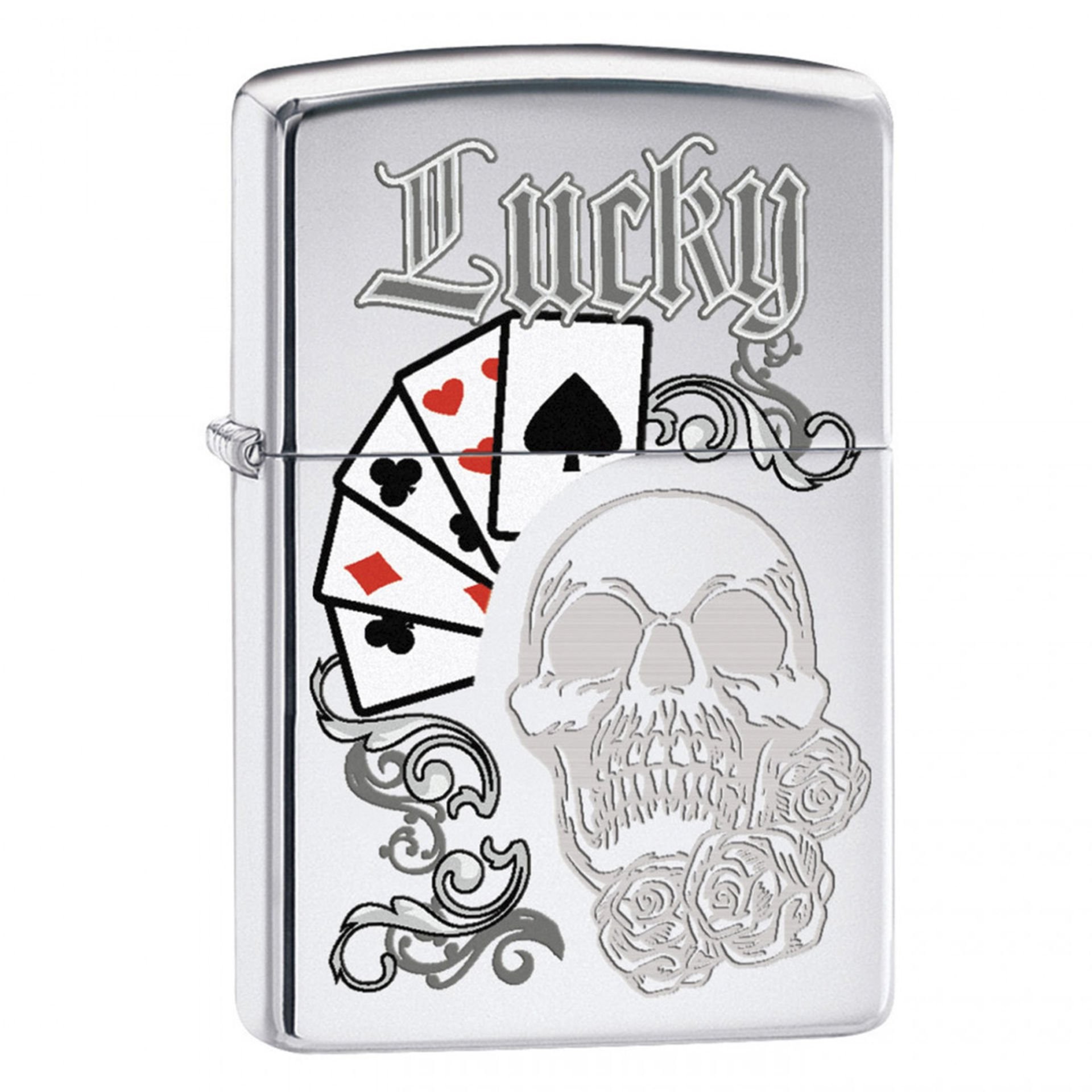 Zippo Grunge Lucky Skull Çakmak 49007-00071-MODEL10