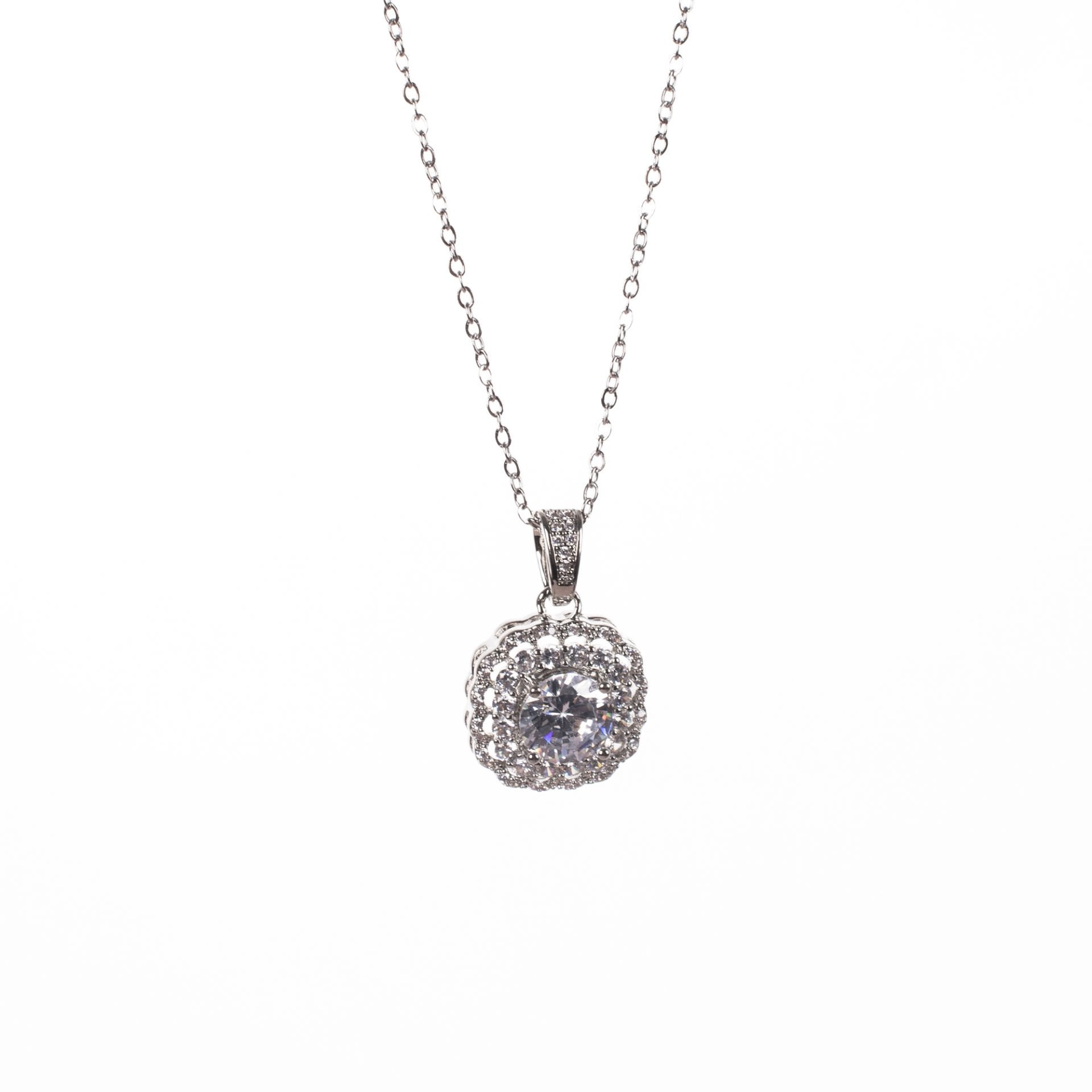 Nur Silver Baget Taşlı Çelik Kolye NUR-CL00511
