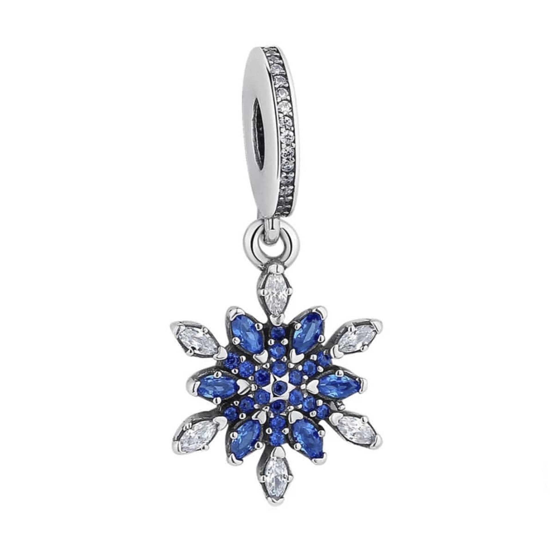 Nur Silver Kristalize Kar Tanesi Gümüş Sallantılı Charm NUR-CH00012