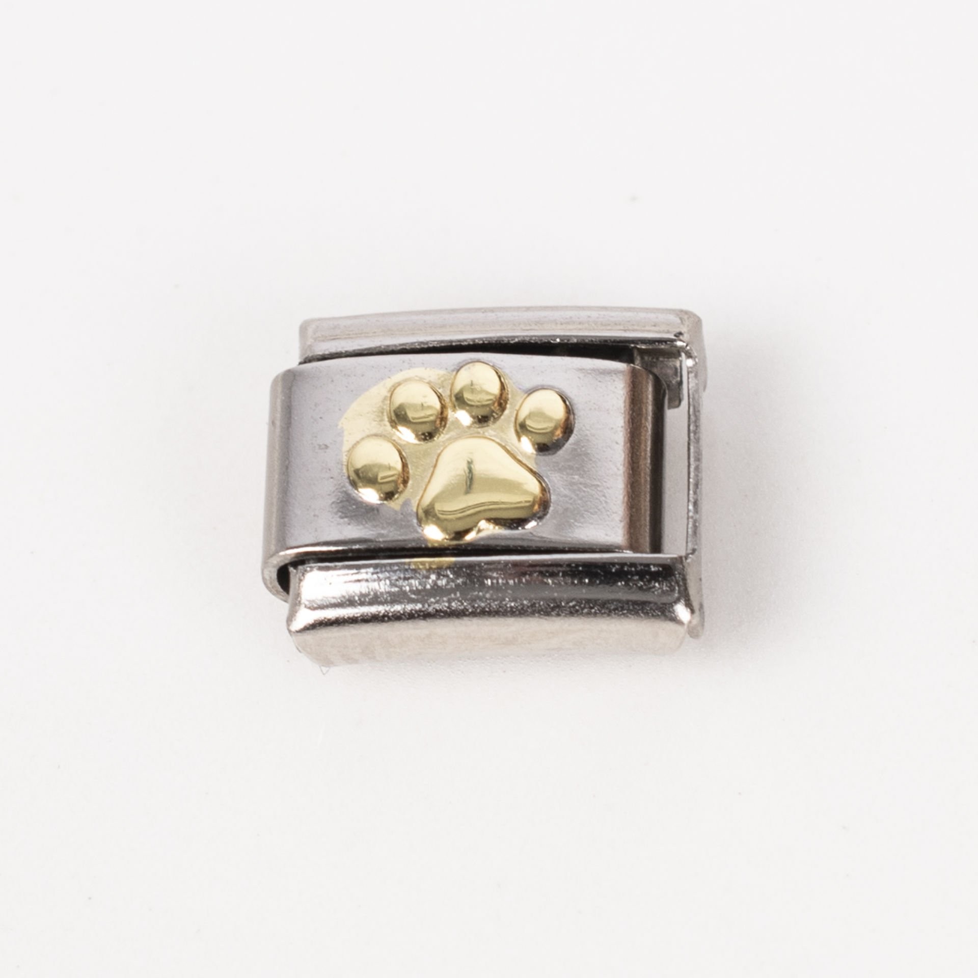 Nur Silver Gold Detay Patili Çelik İtalyan Charmı NUR-İC00016