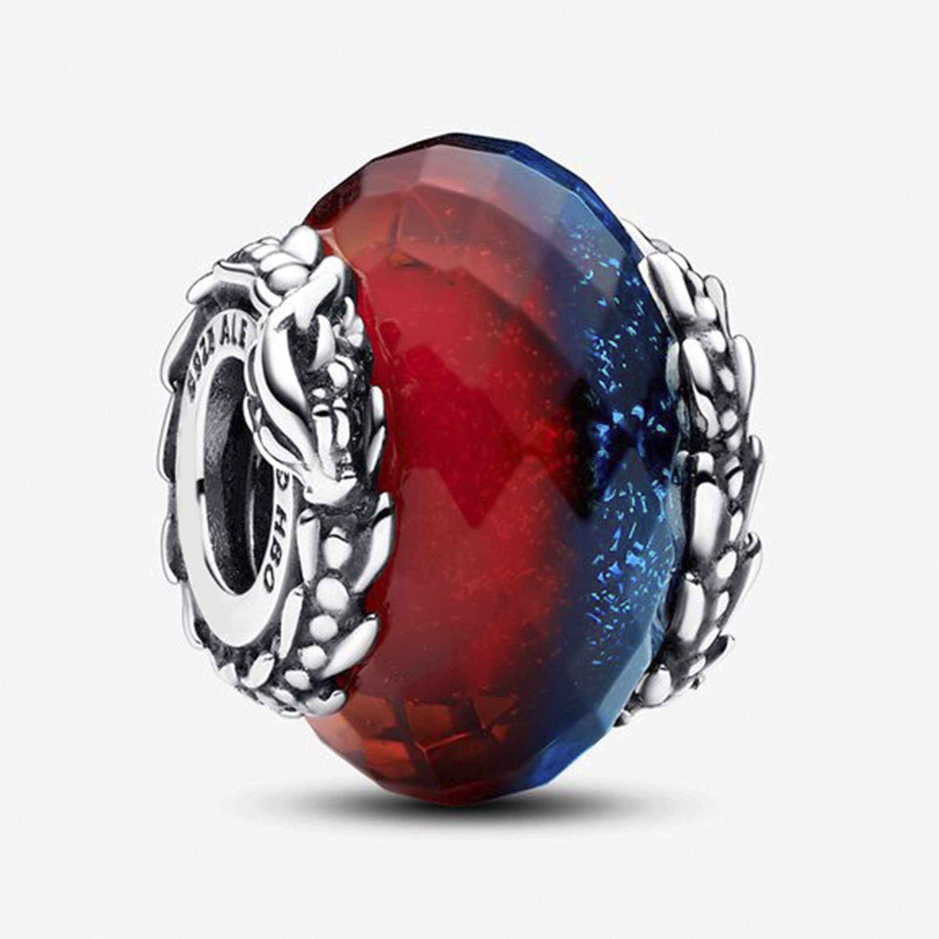 Nur Silver Buz ve Ateş Ejderhaları İkili Murano Gümüş Charm NUR-CM00323