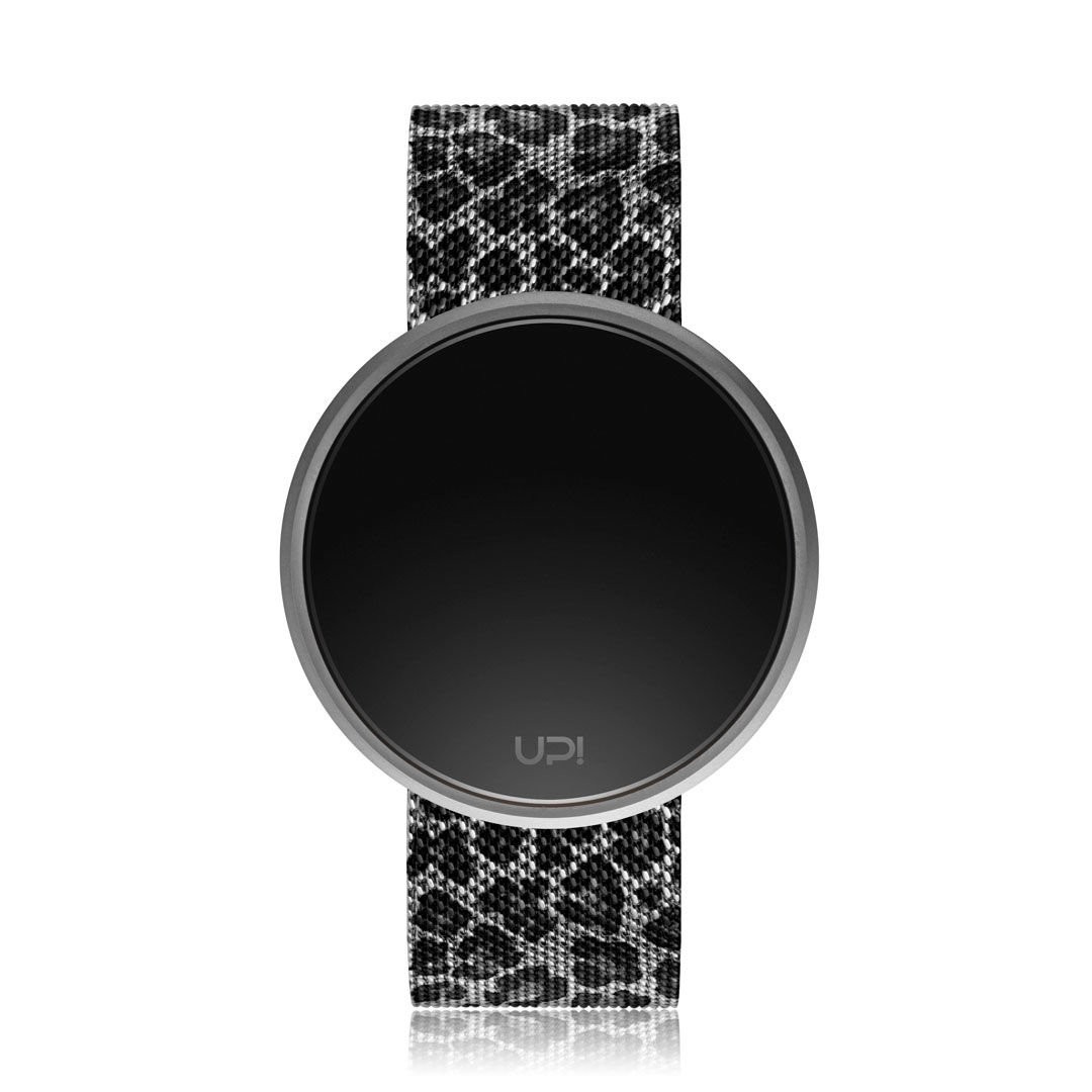 UPWATCH ROUND STEEL LEOPARD SILVER 1490