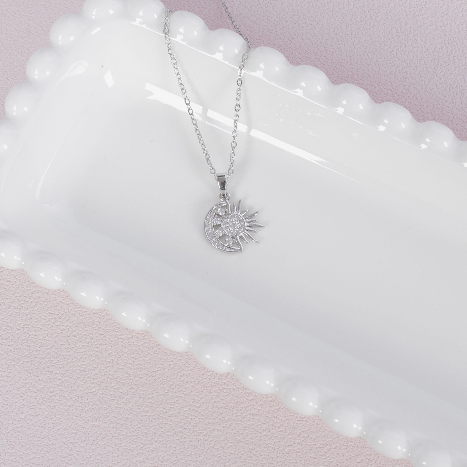 Nur Silver Ay Güneş Çelik Kolye NUR-CL00412