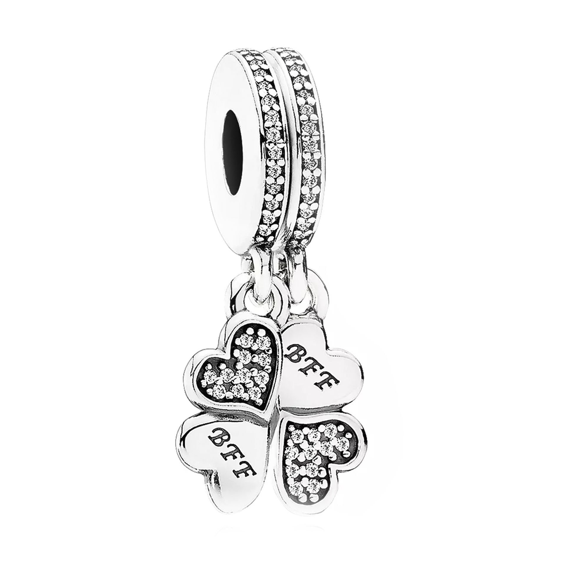 Nur Silver İkili Bff Yonca Gümüş Charm NUR-BL01348
