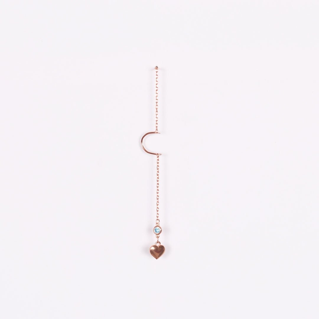 Nur Silver Sallantılı Kalp Gümüş Küpe NUR-KP00209
