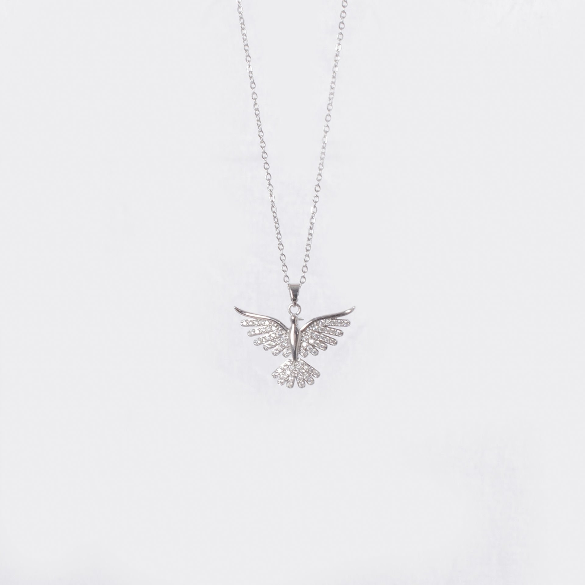 Nur Silver Taşlı Anka Kuşu Çelik Kolye NUR-CL00386