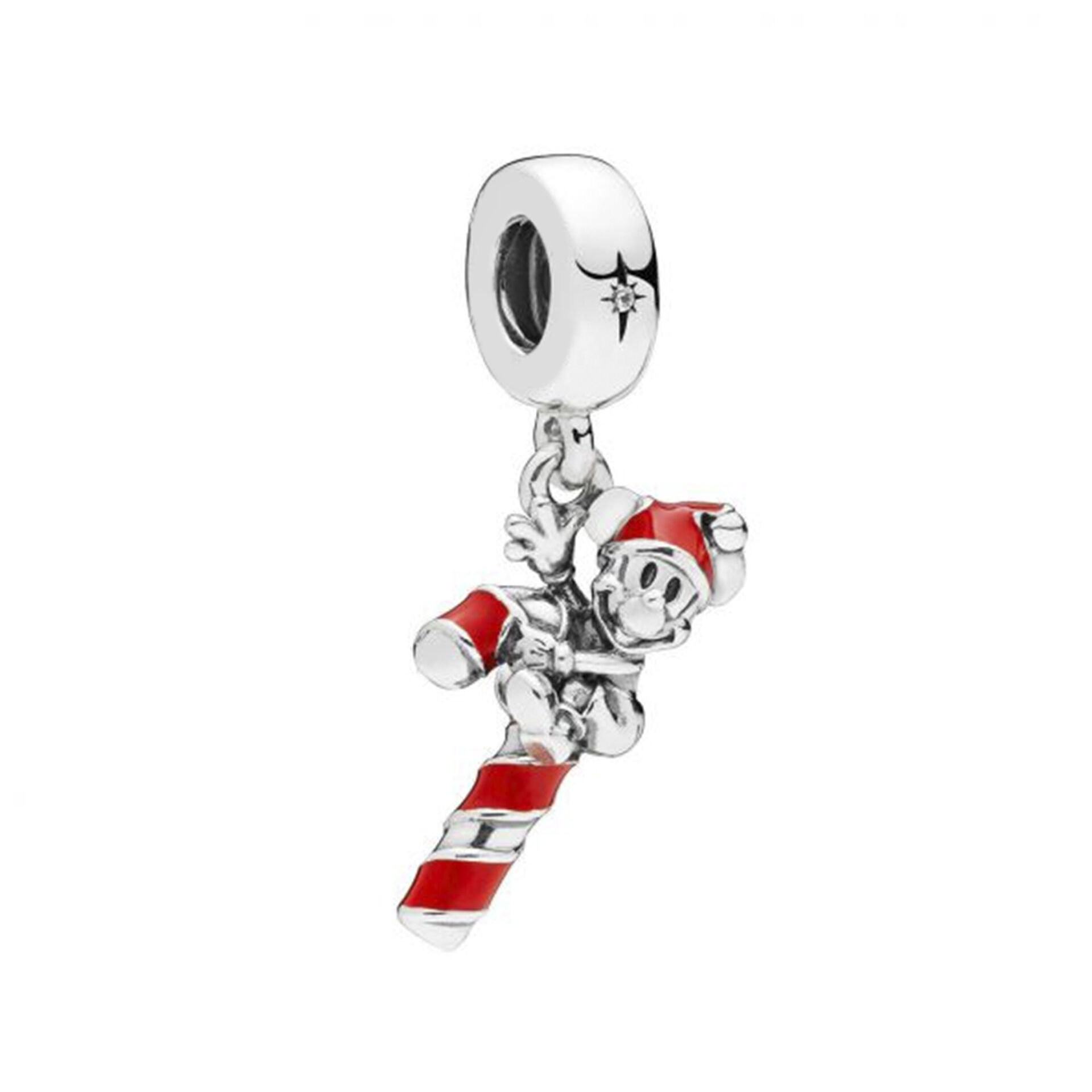 Nur Silver Mickey Ve Şeker Kamışı Gümüş Charm NUR-BL00197