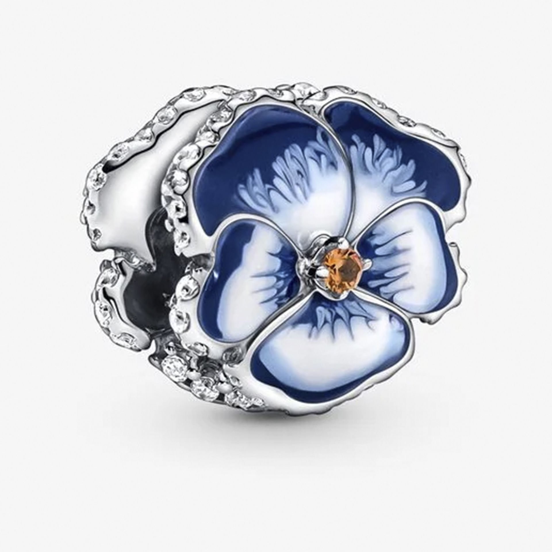 Nur Silver Mavi Menekşe Charm NUR-CM00452