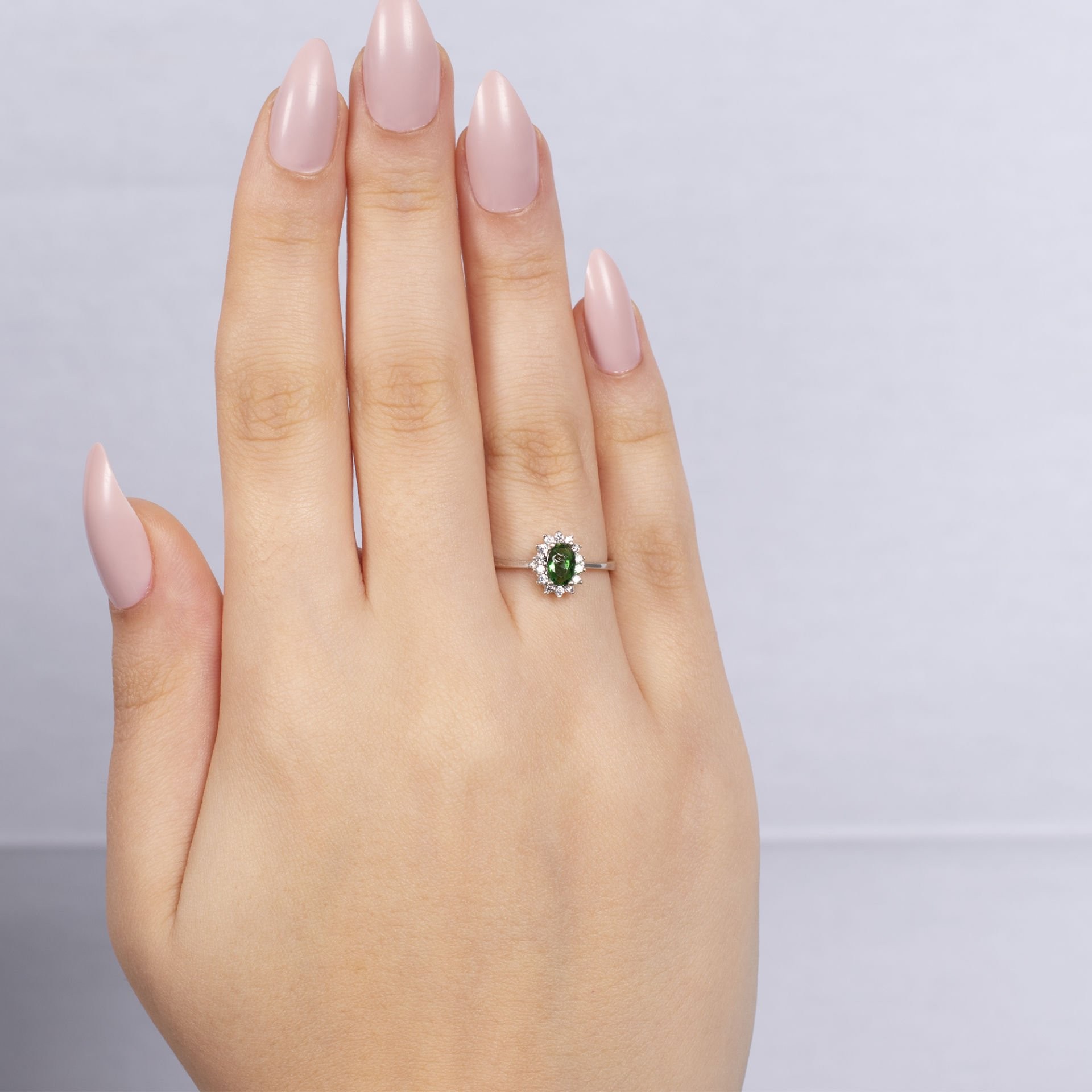 Nur Silver Yeşil Taşlı Gümüş Yüzük NUR-YK00327