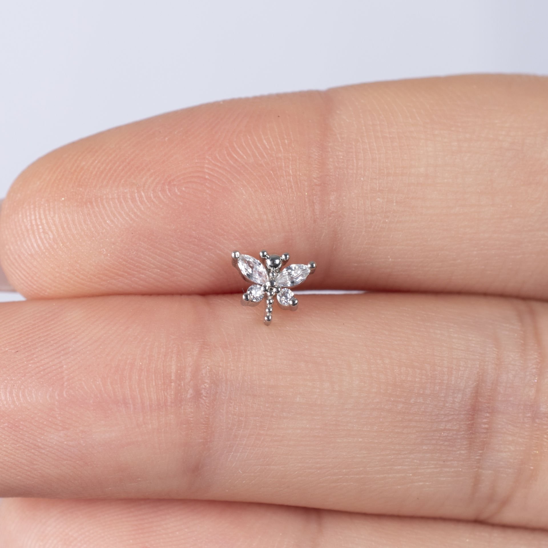 Nur Silver Küçük Kelebek Çelik Tragus Küpe NUR-KE03283