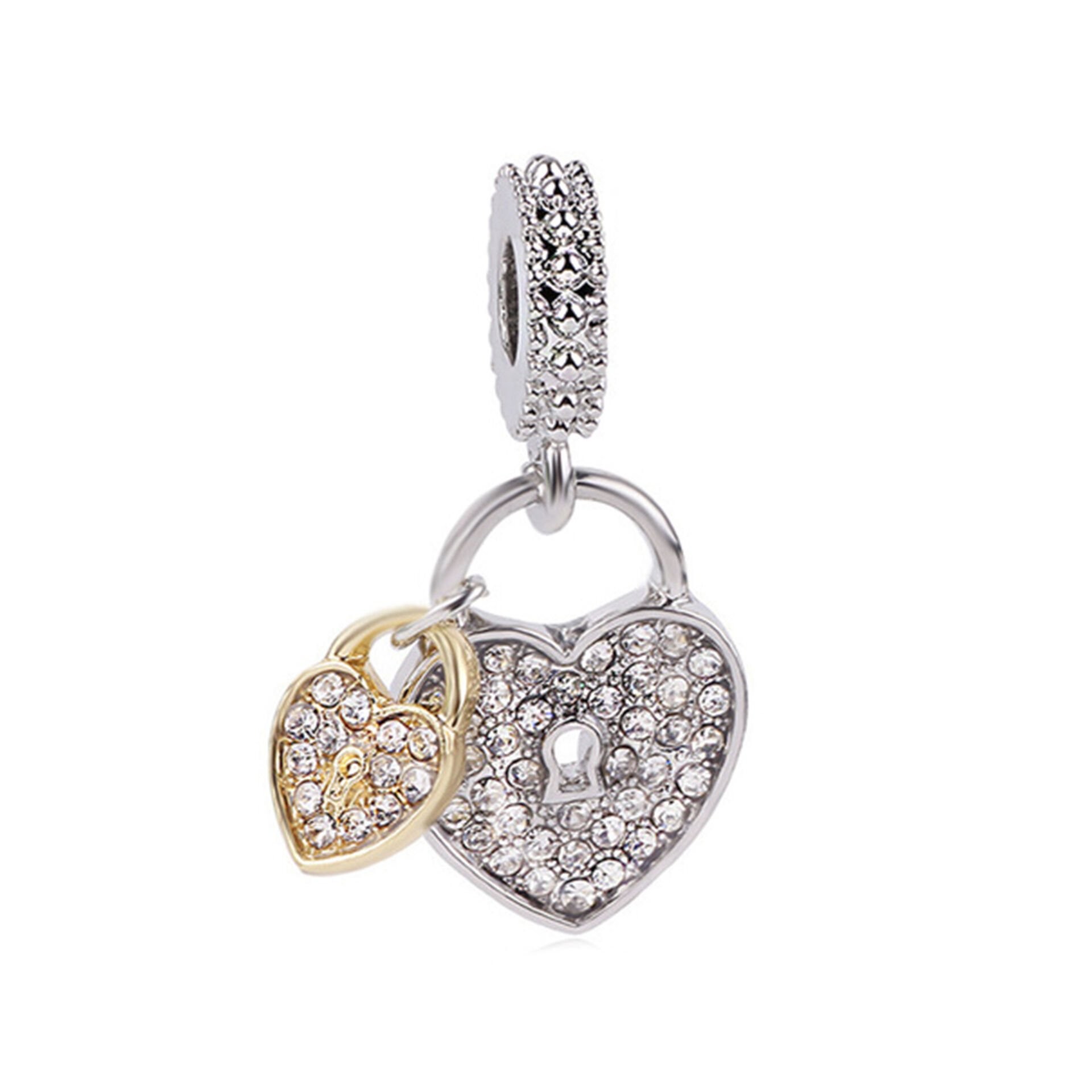 Nur Silver Sallantılı Kalp Gümüş Charm NUR-BL03564