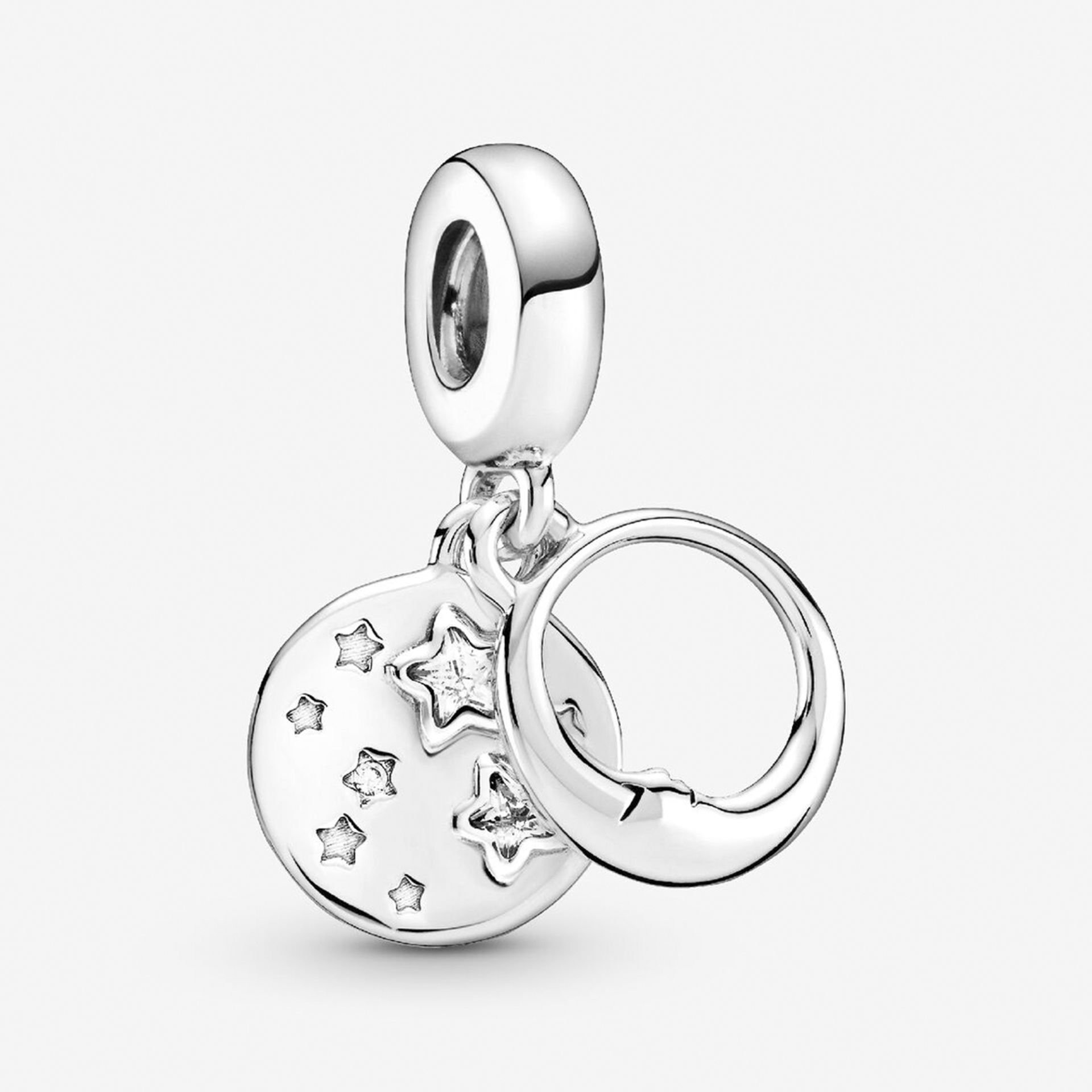 Nur Silver Uyuyan Ay ve Yıldızlar Gümüş Sallantılı Charm NUR-CH00026