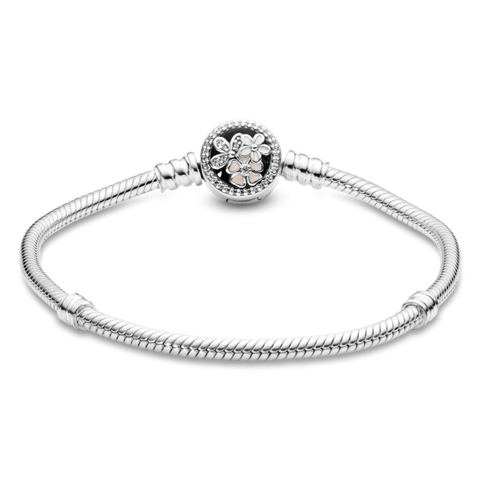 Nur Silver Çiçek Klipsli Gümüş Bileklik NUR-BL00012