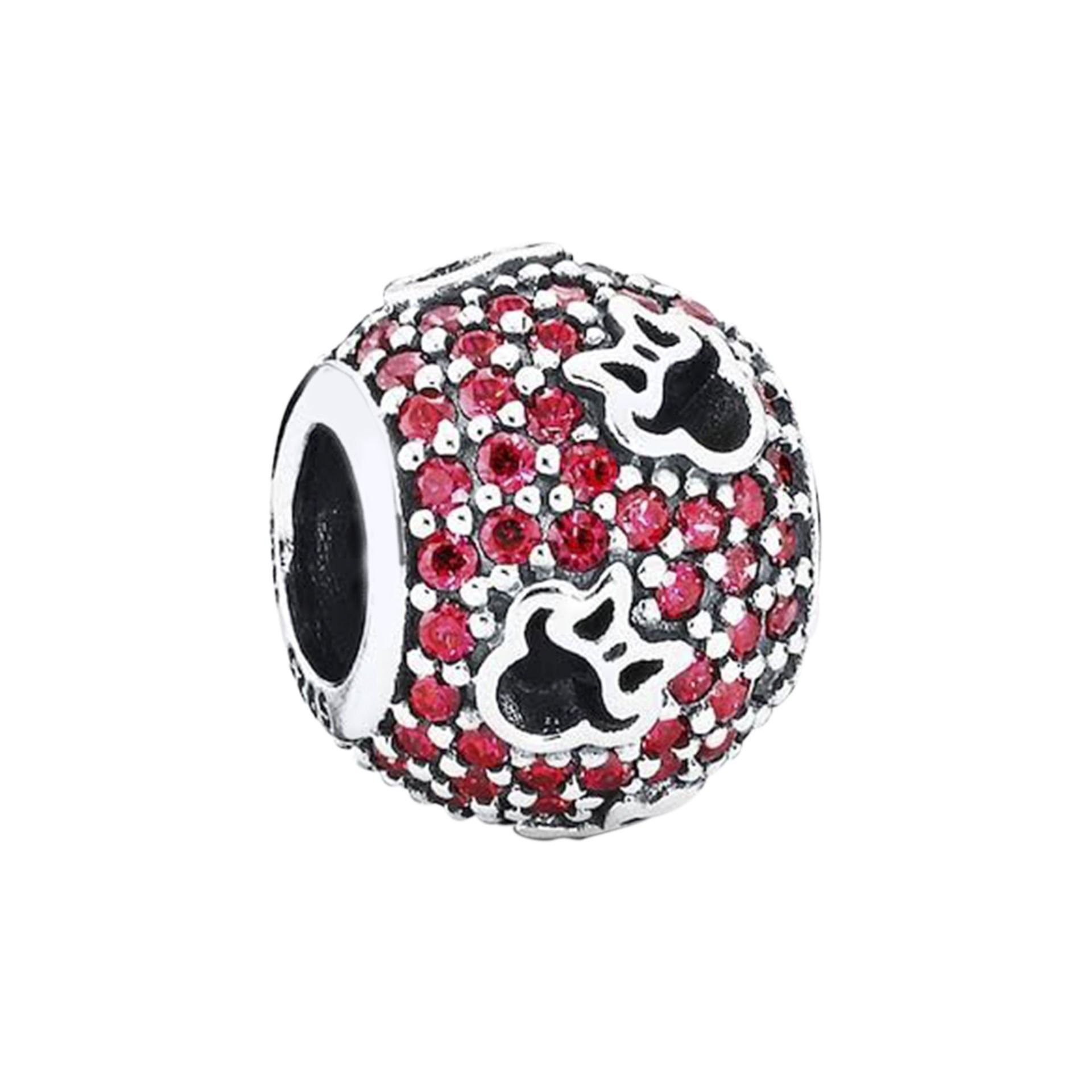 Nur Silver Mickey Mouse Yuvarlak Gümüş Charm NUR-BL00093