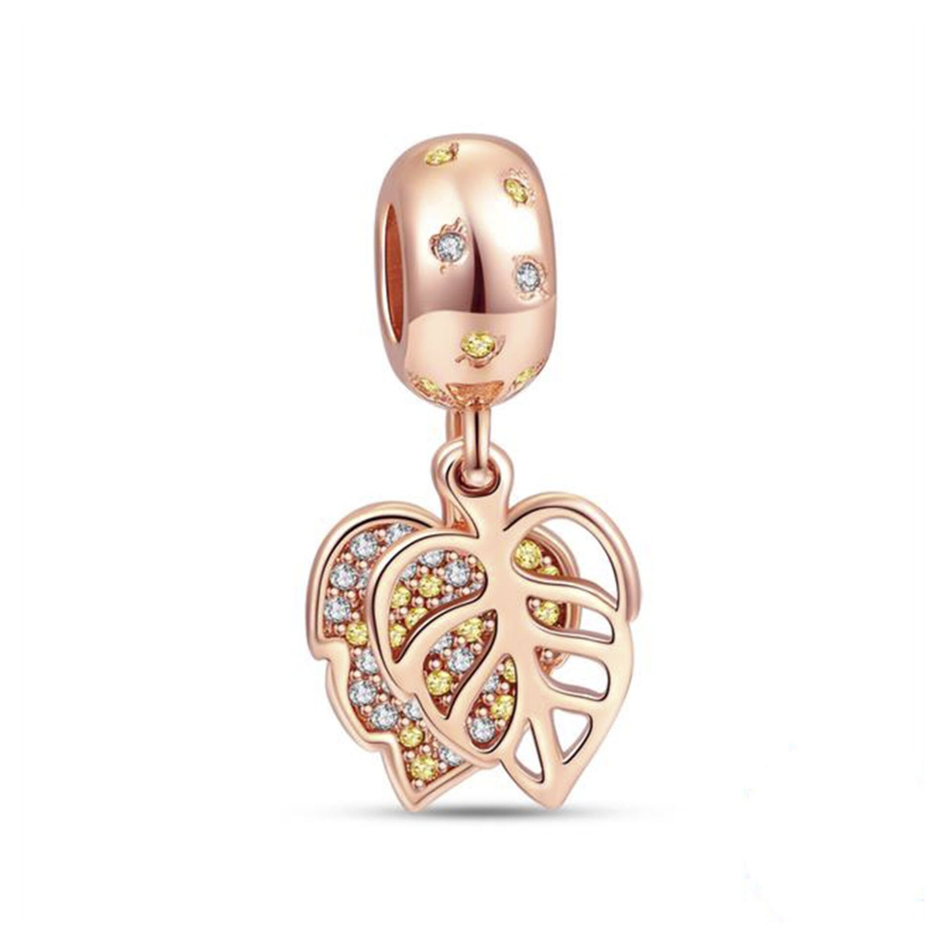 Nur Silver Rose Yaprak Gümüş Charm NUR-BL12444