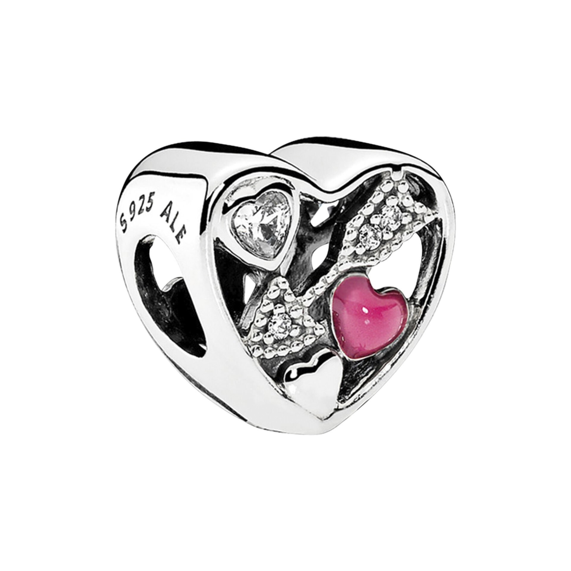 Nur Silver Kalp İçinde Ok Gümüş Charm NUR-BL00254