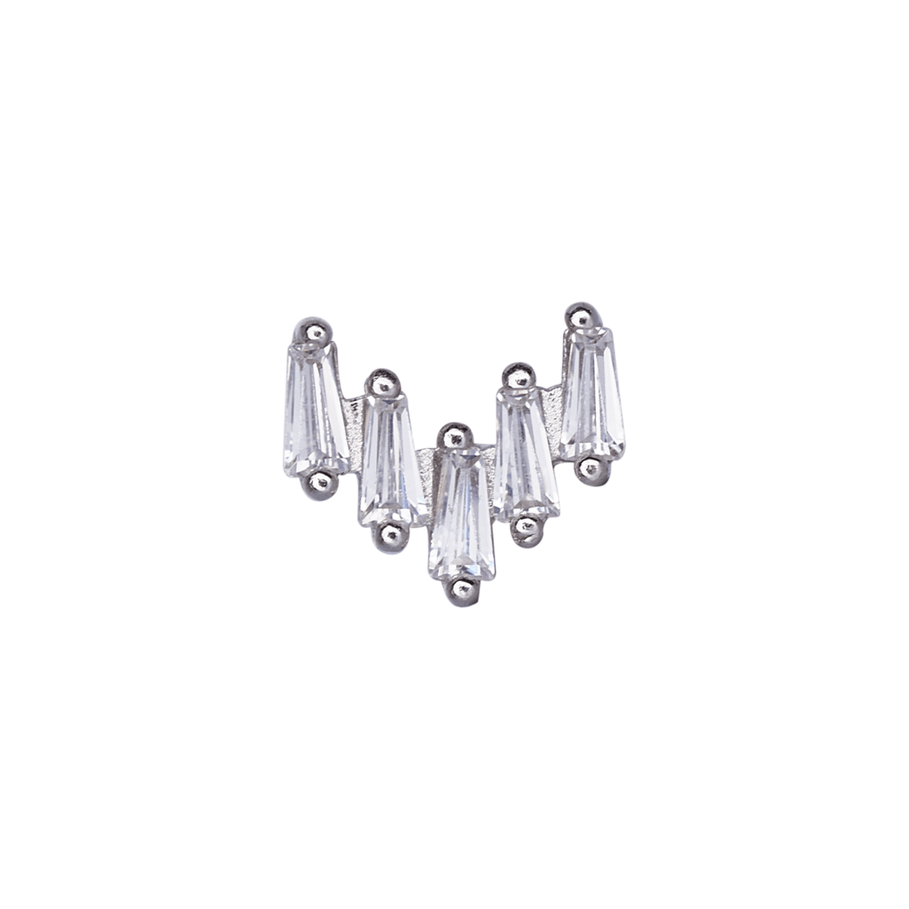 Nur Silver Baget Kesim Tragus Gümüş Küpe NUR-KP00022