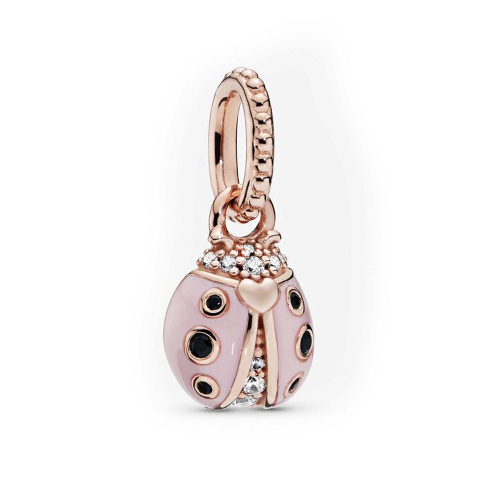 Nur Silver Rose Uğur Böceği Gümüş Charm NUR-BL10039