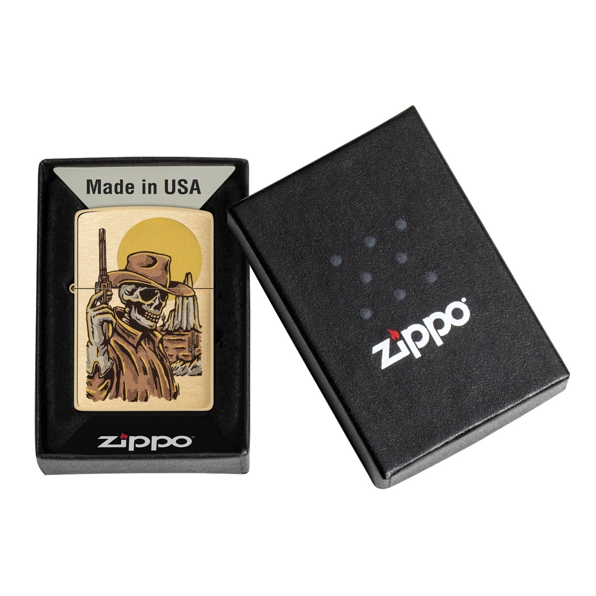 Zippo 204B Cowboy Skull Design Çakmak 48519-103458