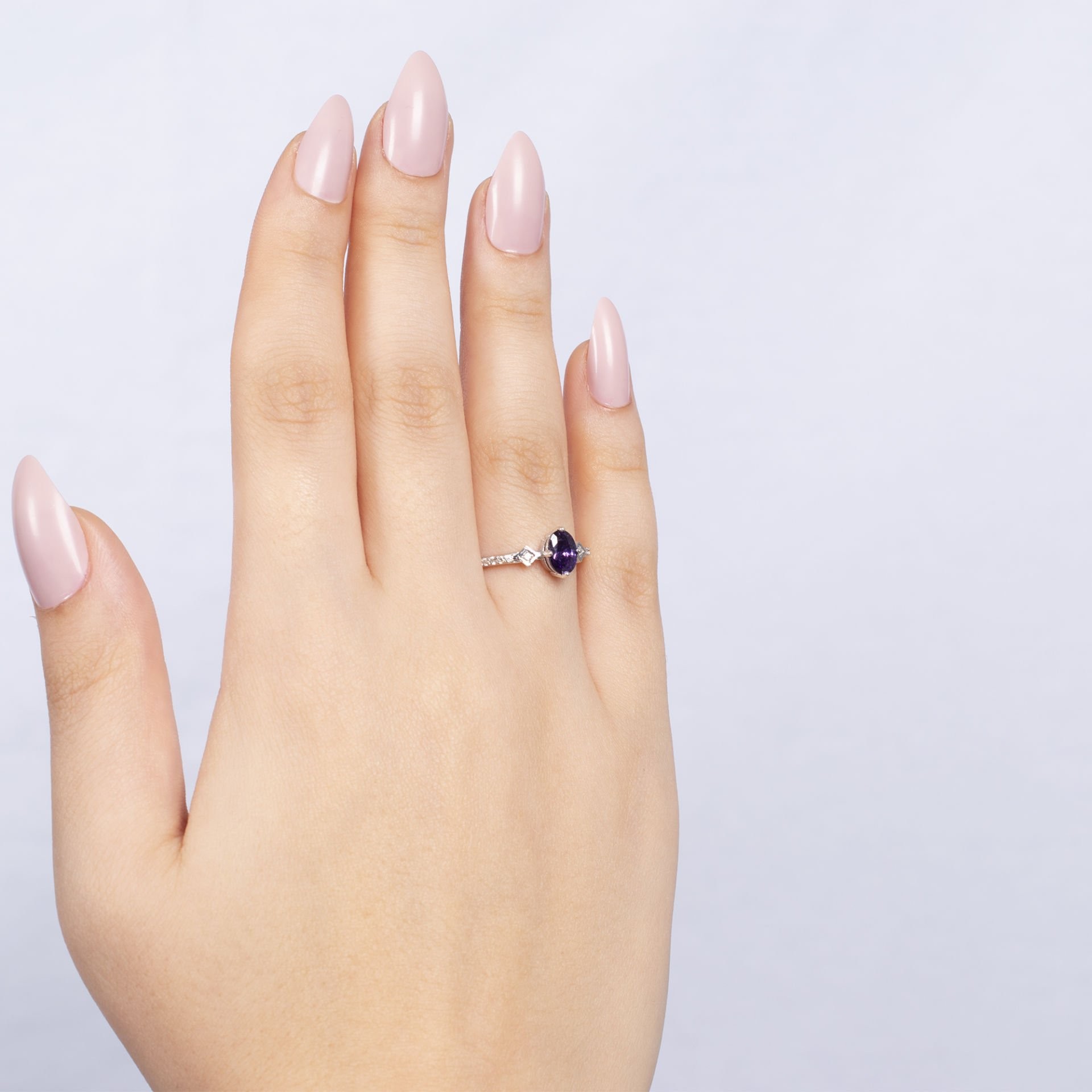 Nur Silver Mor Taşlı Gümüş Yüzük NUR-YK00264