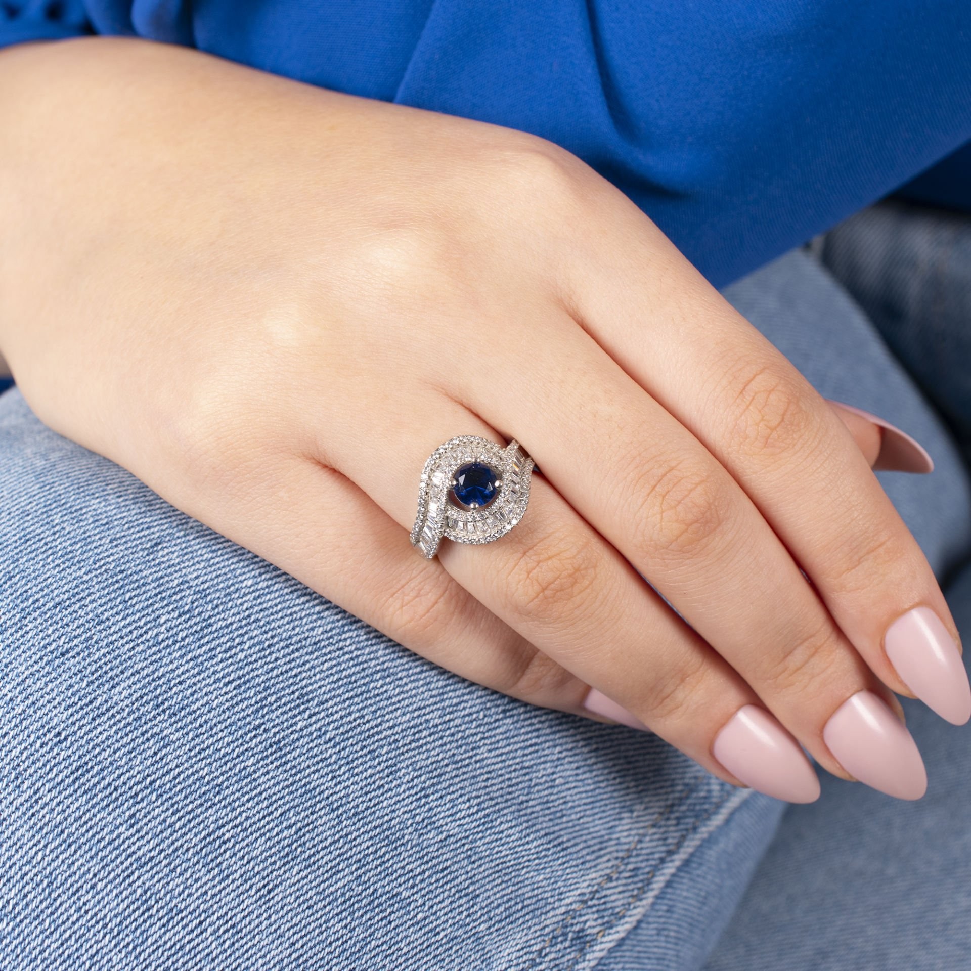 Nur Silver Safir Taşlı Gümüş Yüzük NUR-YK00305