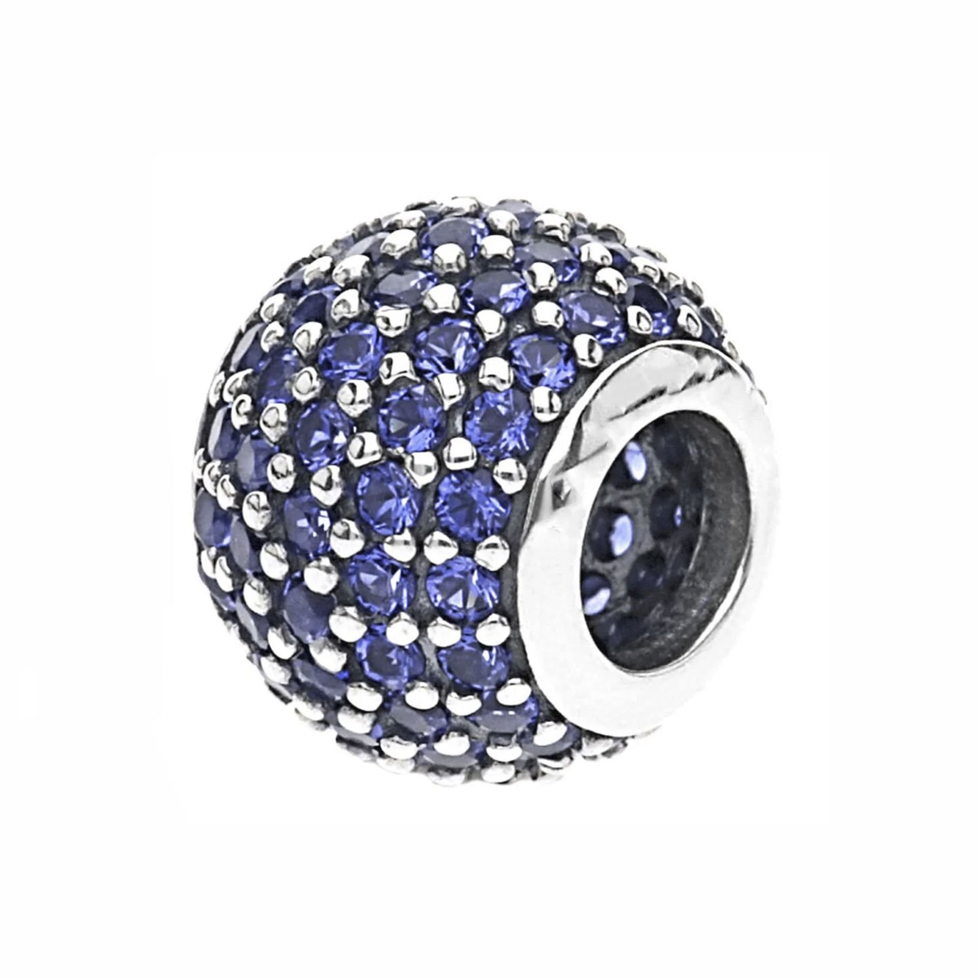 Nur Silver Mavi Taşlı Işıltılı Gümüş Charm NUR-BL01024