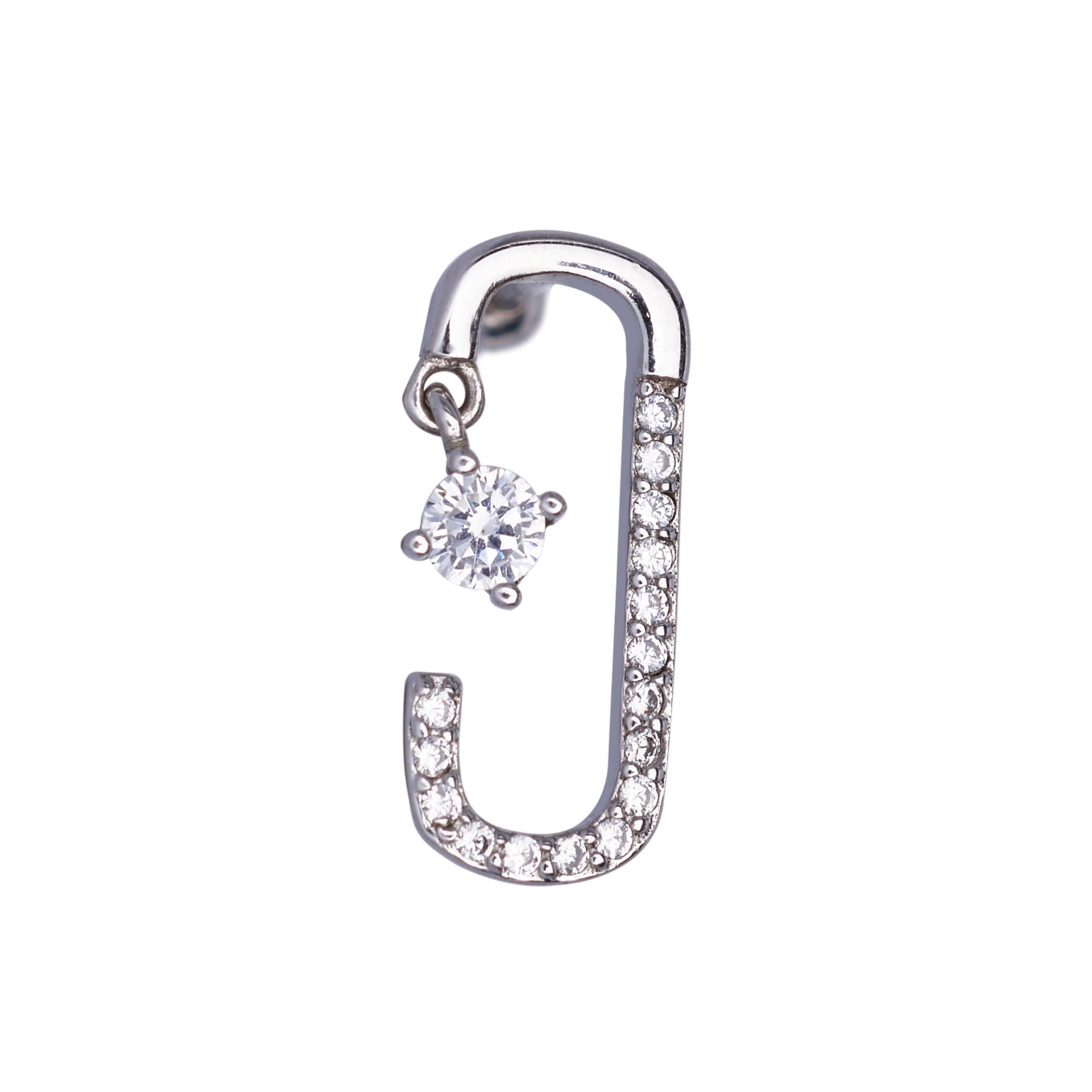 Nur Silver Çengelli Tragus Gümüş Küpe NUR-KP00017