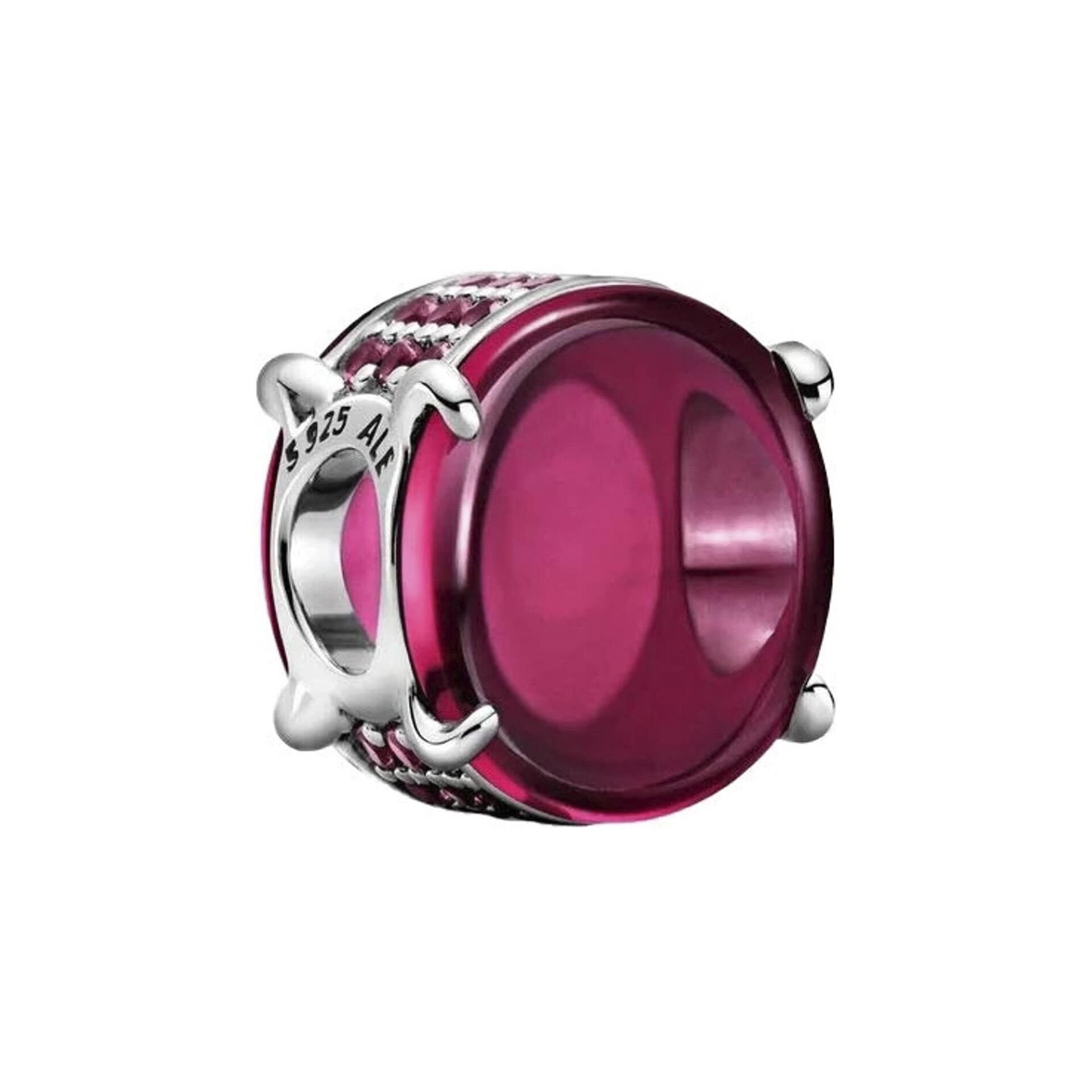 Nur Silver Fuşya Murano Gümüş Charm NUR-BL00199
