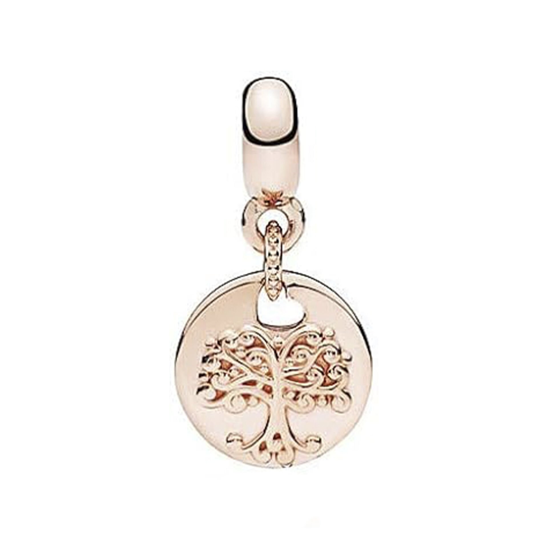 Nur Silver Rose Renkli Sallantılı Hayat Ağacı Gümüş Charm NUR-BL12411