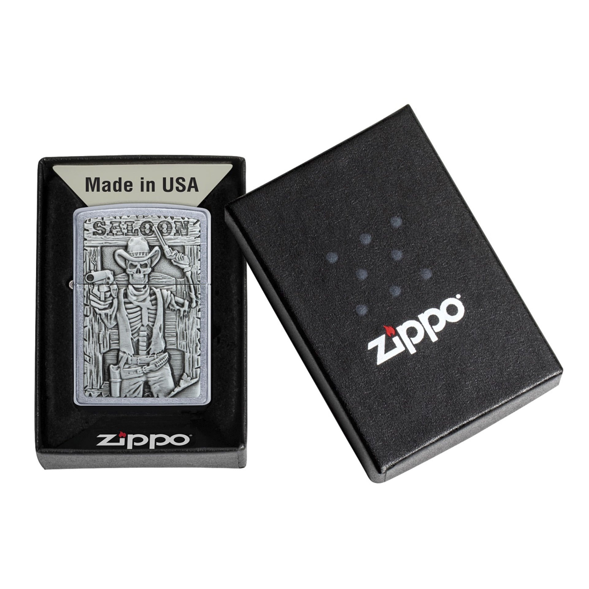 Zippo 207 Saloon Skull Emblem Çakmak 49298-083535