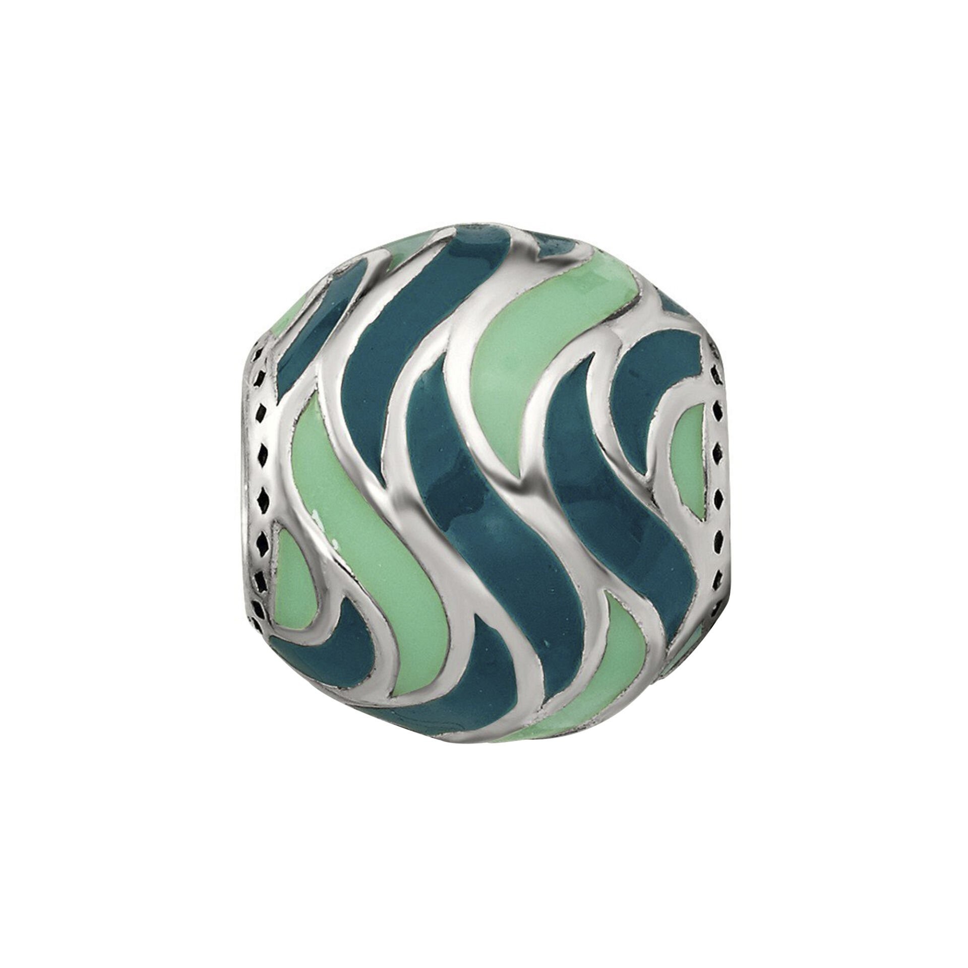 Nur Silver Mavi Dalgalı Gümüş Charm NUR-BL00222